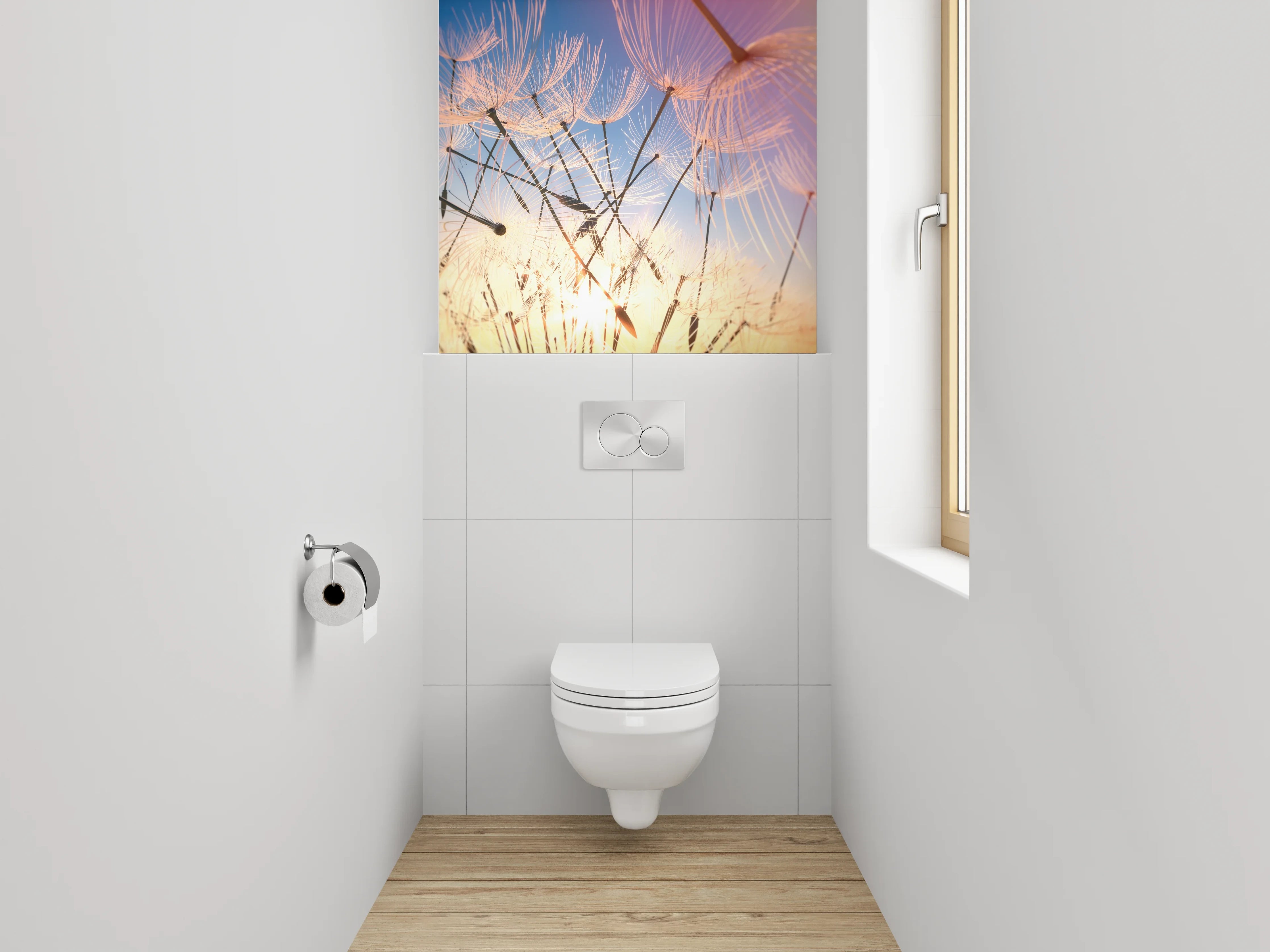 WC-Rückwand - Löwenzahn im Sonnenlicht Fotomotiv