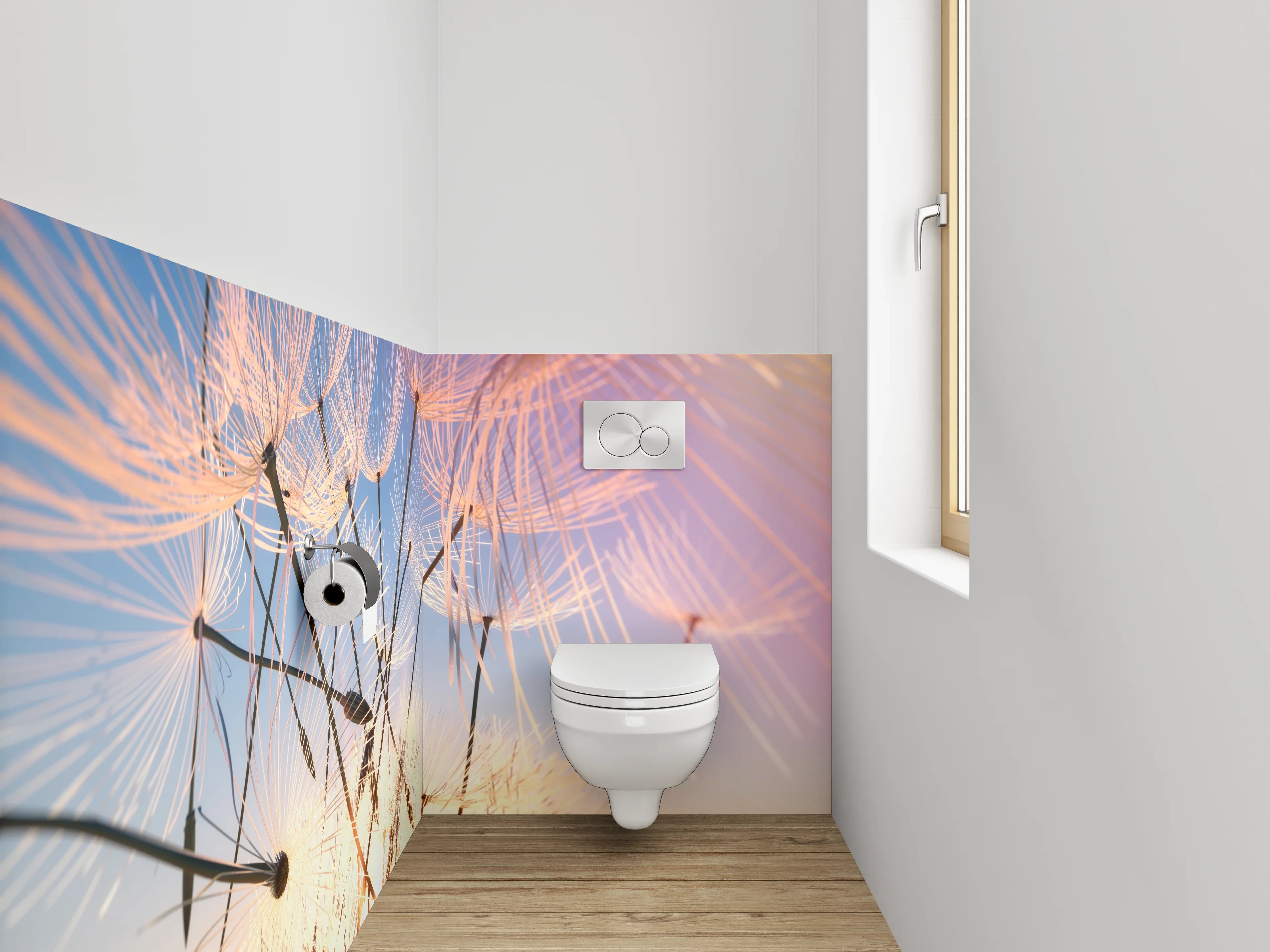WC-Rückwand - Löwenzahn im Sonnenlicht Fotomotiv