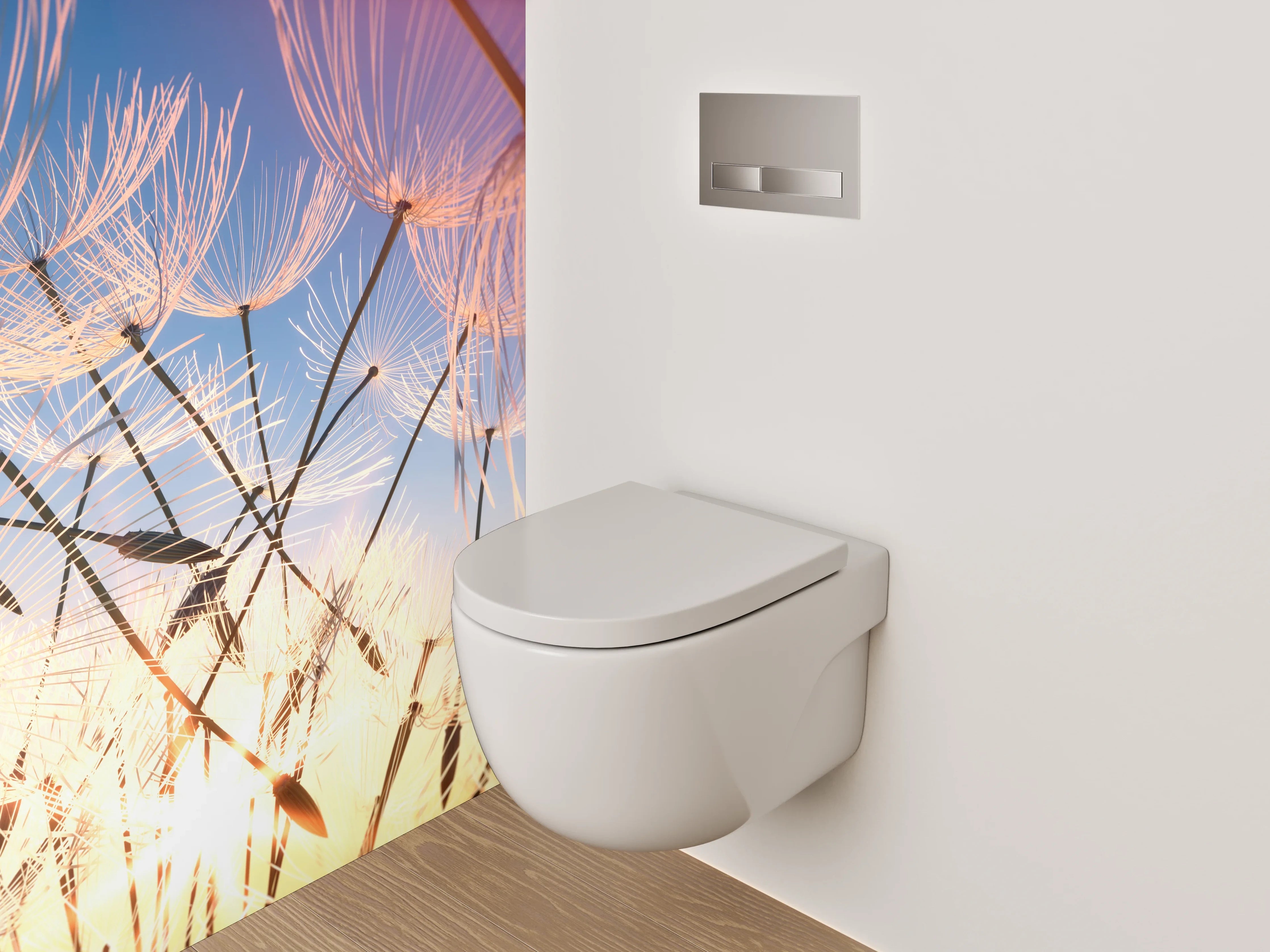 WC-Rückwand - Löwenzahn im Sonnenlicht Fotomotiv