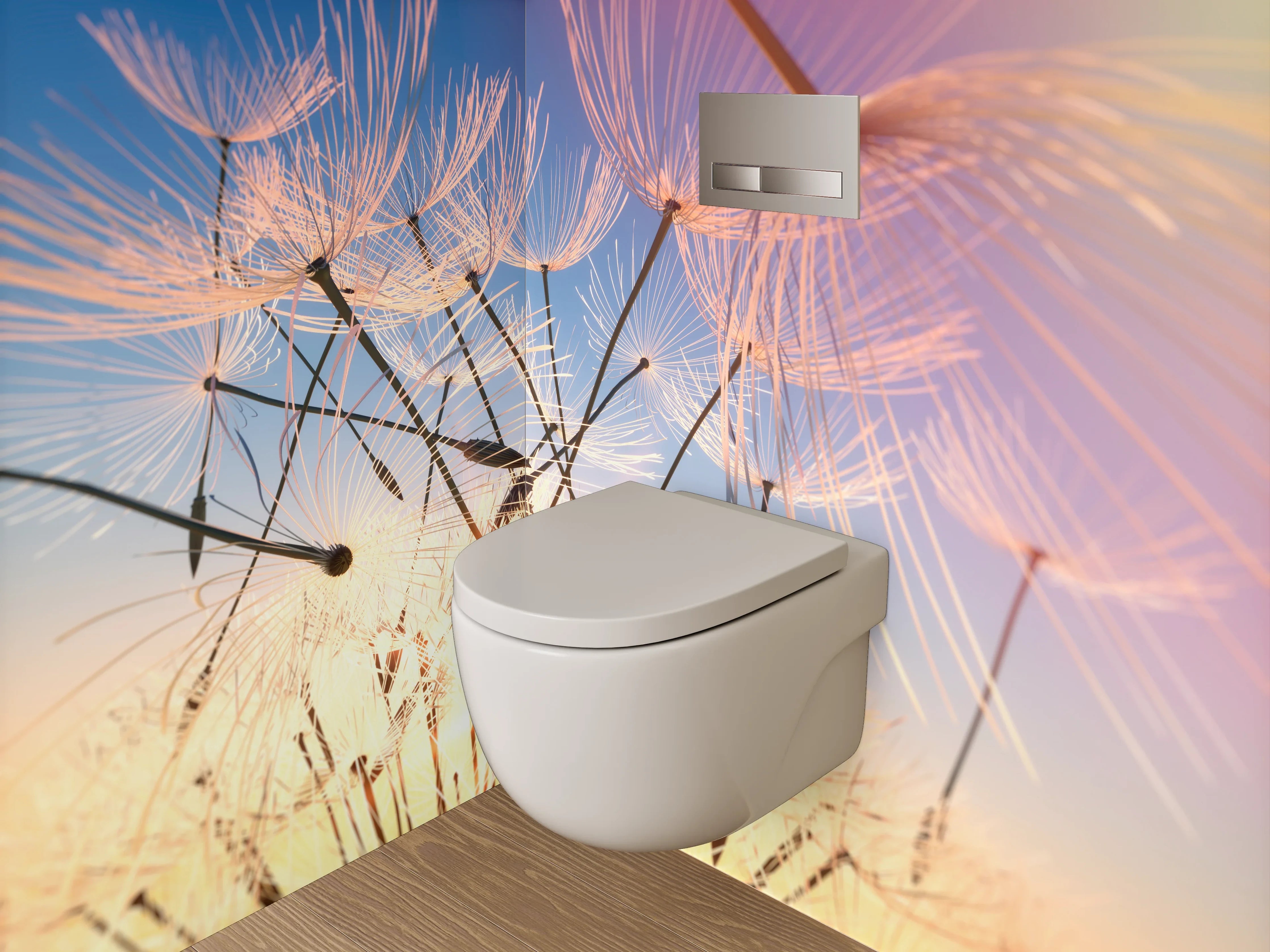 WC-Rückwand - Löwenzahn im Sonnenlicht Fotomotiv
