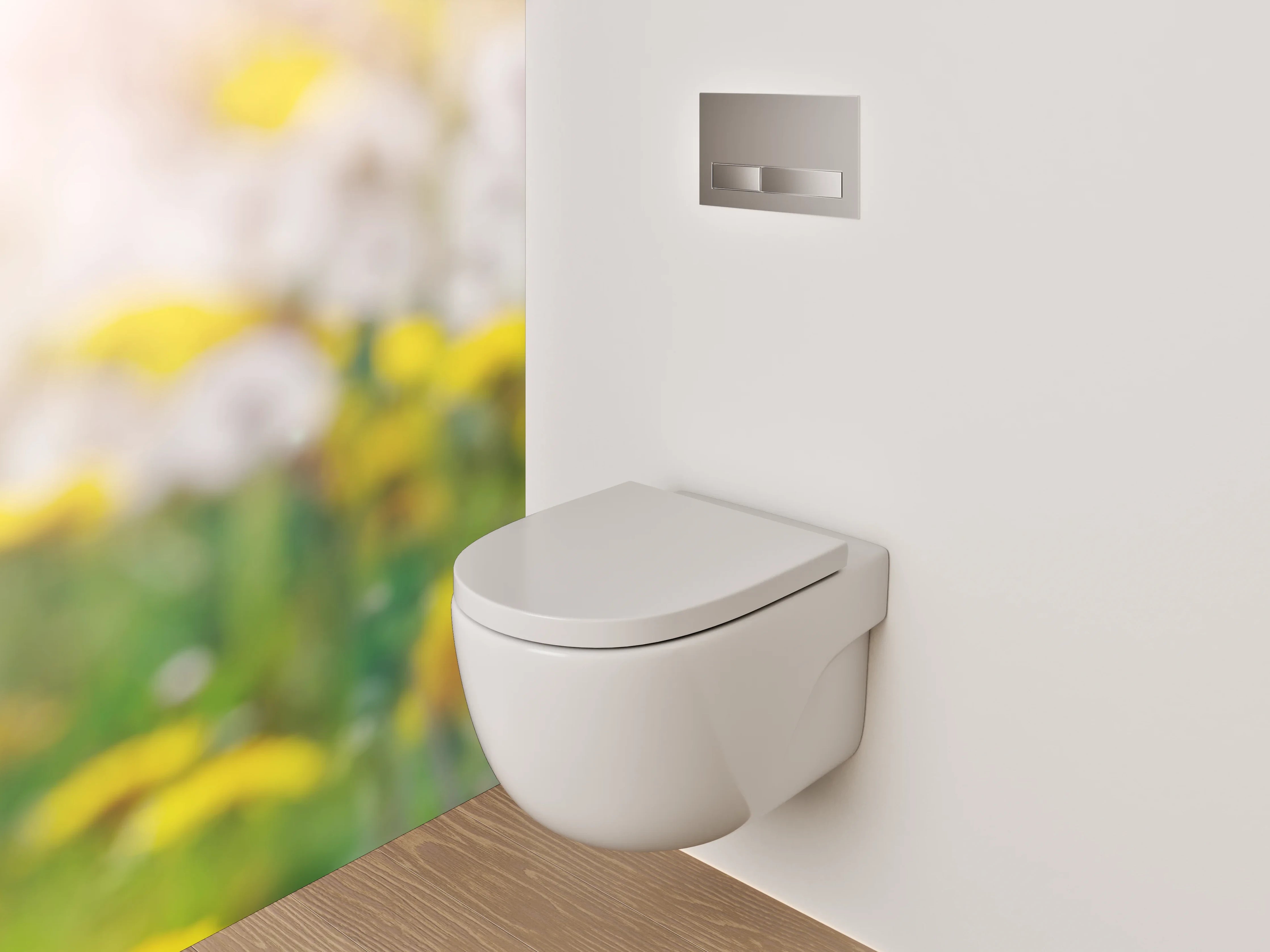 WC-Rückwand - Löwenzahnwiese im Sonnenlicht