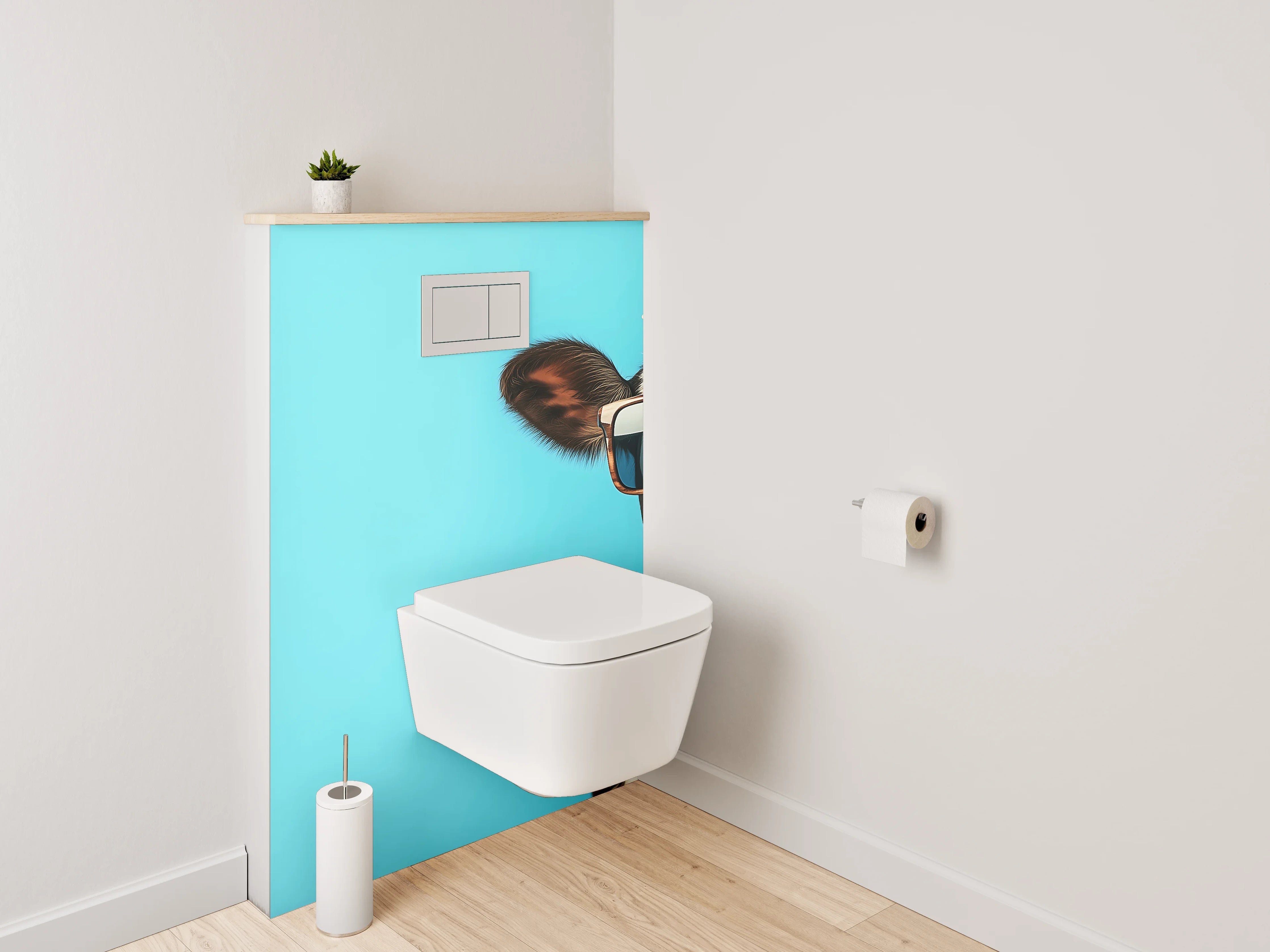 WC-Rückwand - Lustige Kuh mit Sonnenbrille