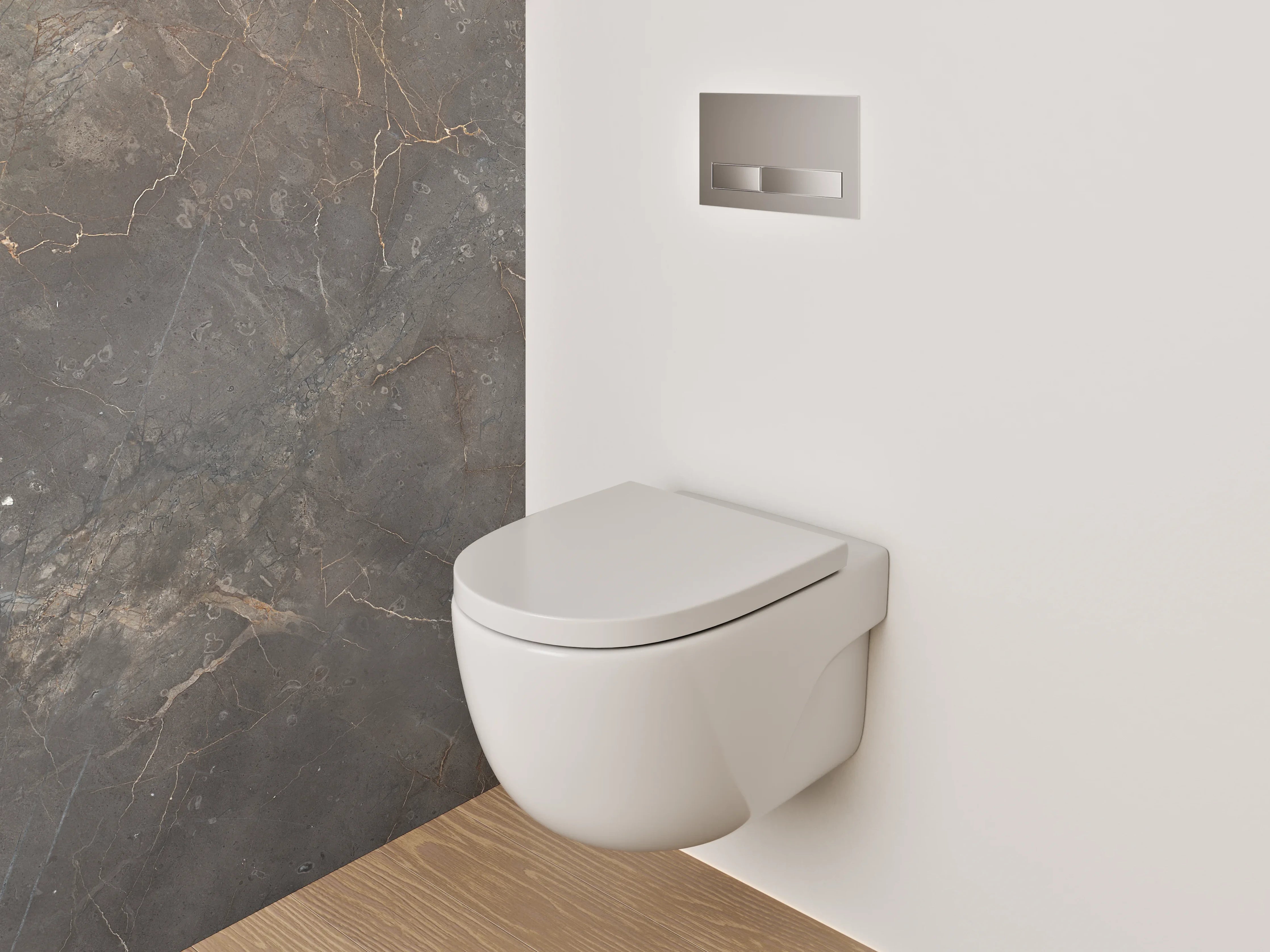 WC-Rückwand - Luxuriöse Marmoroptik Grau Gold