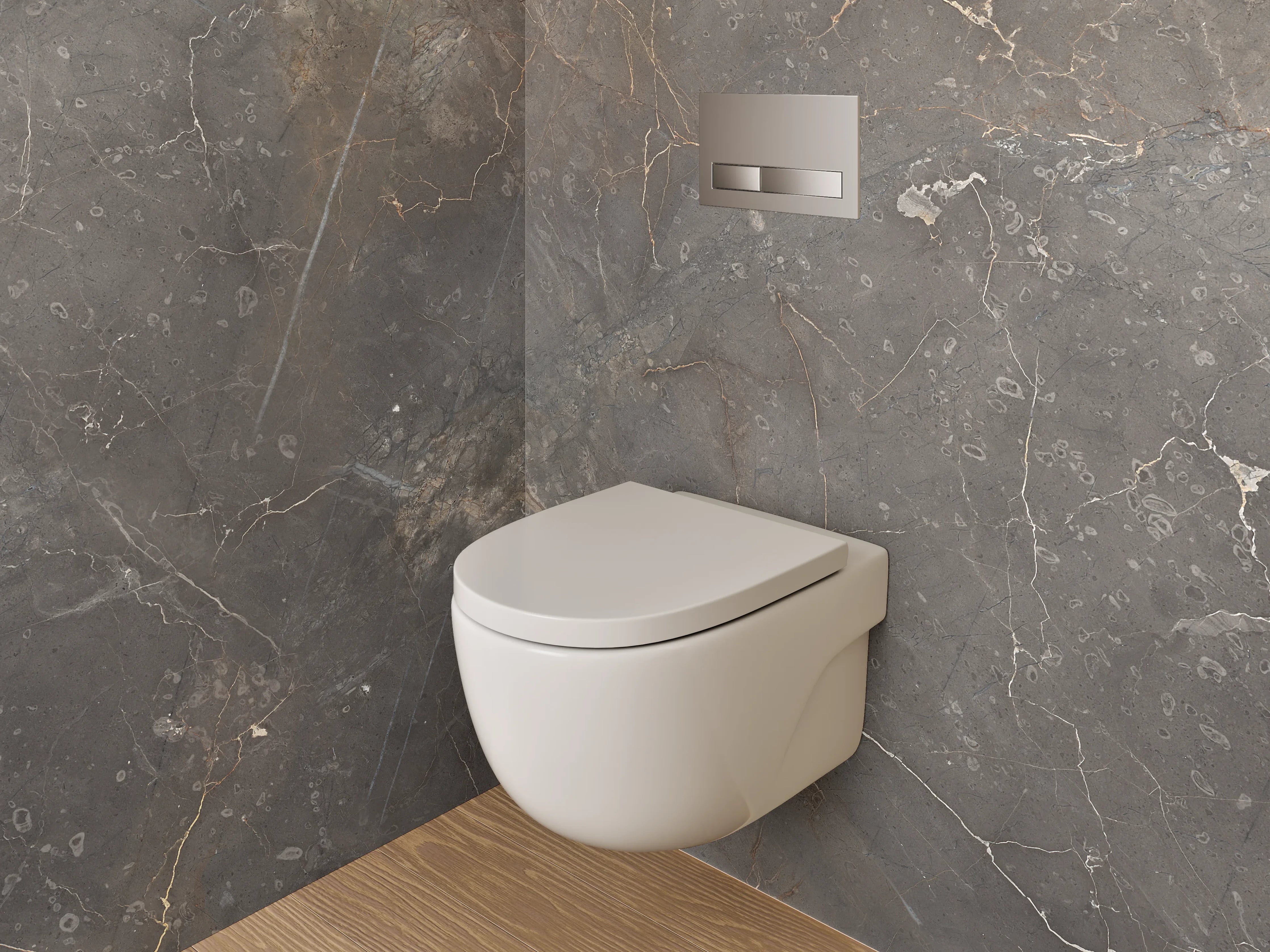 WC-Rückwand - Luxuriöse Marmoroptik Grau Gold