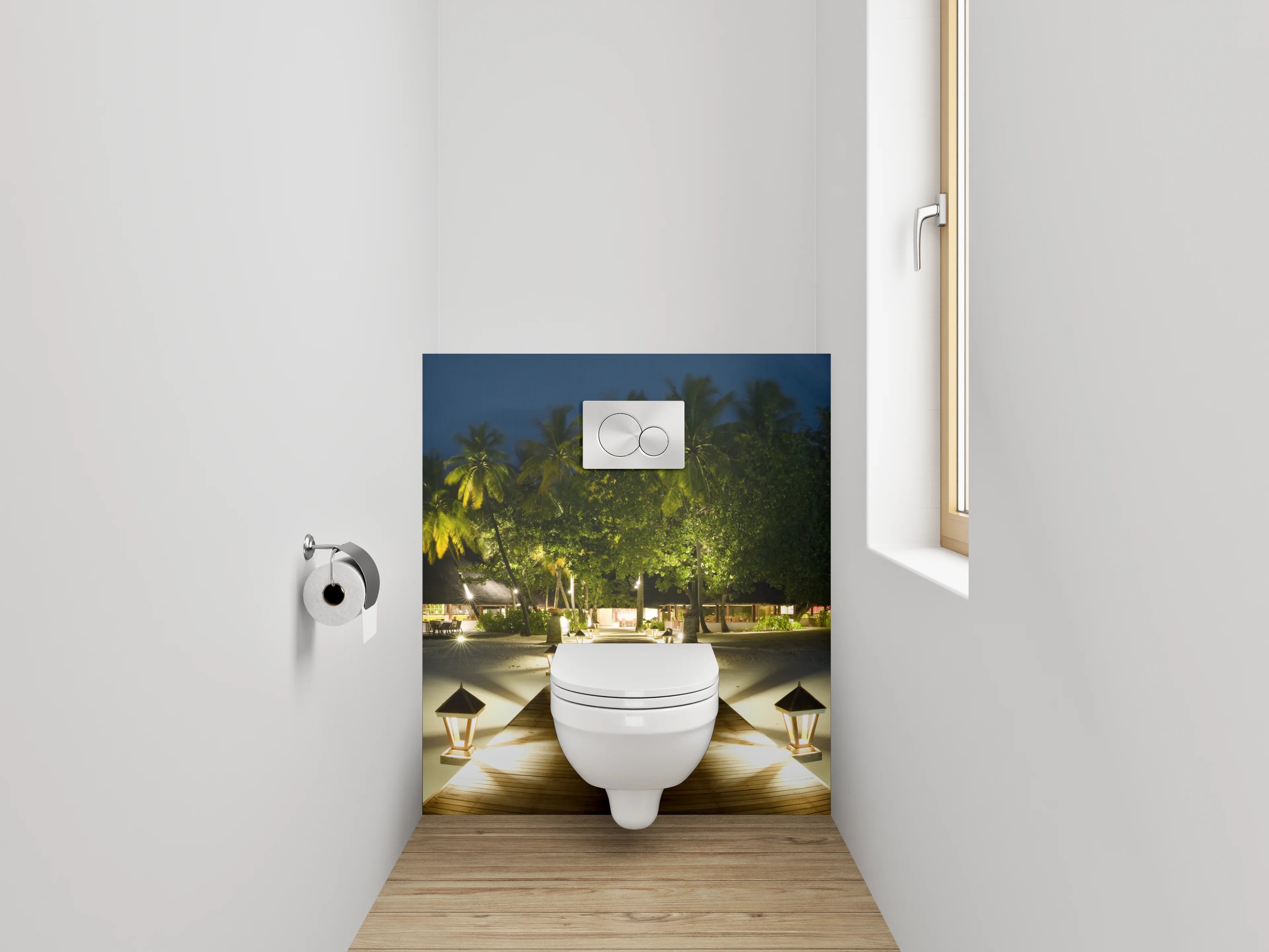 WC-Rückwand - Luxuriöser Nachtsteg zur Trauminsel