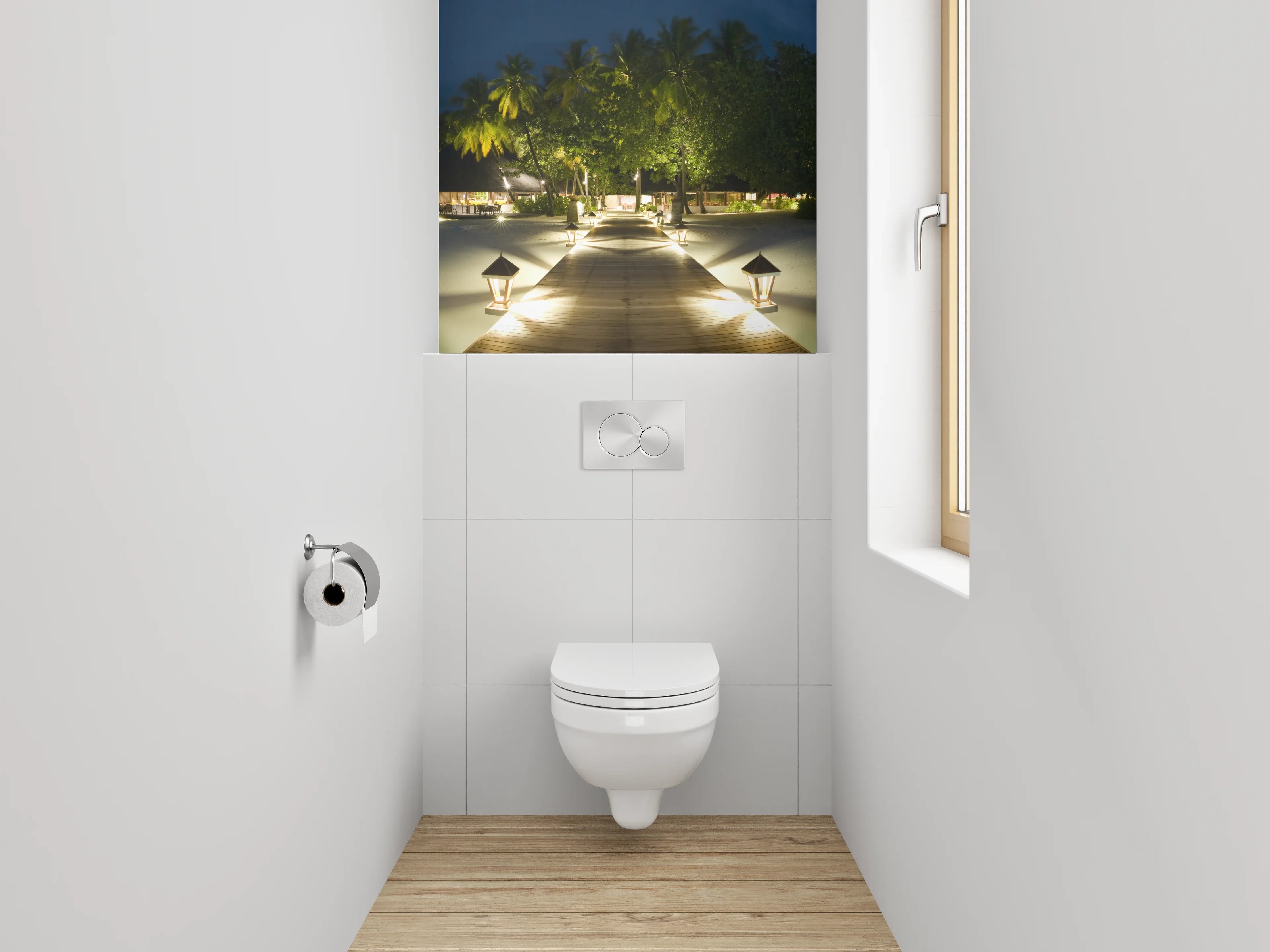 WC-Rückwand - Luxuriöser Nachtsteg zur Trauminsel