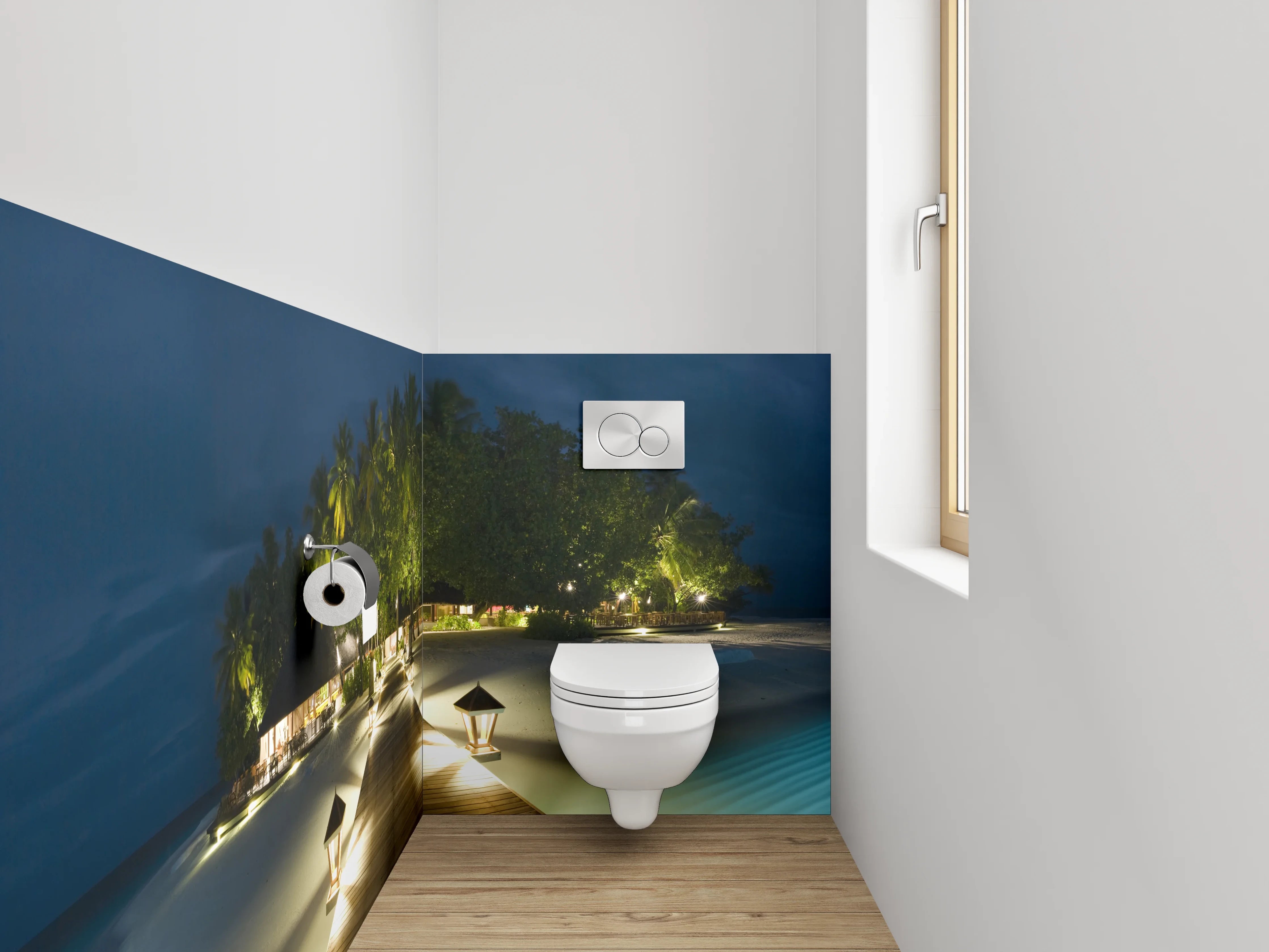 WC-Rückwand - Luxuriöser Nachtsteg zur Trauminsel