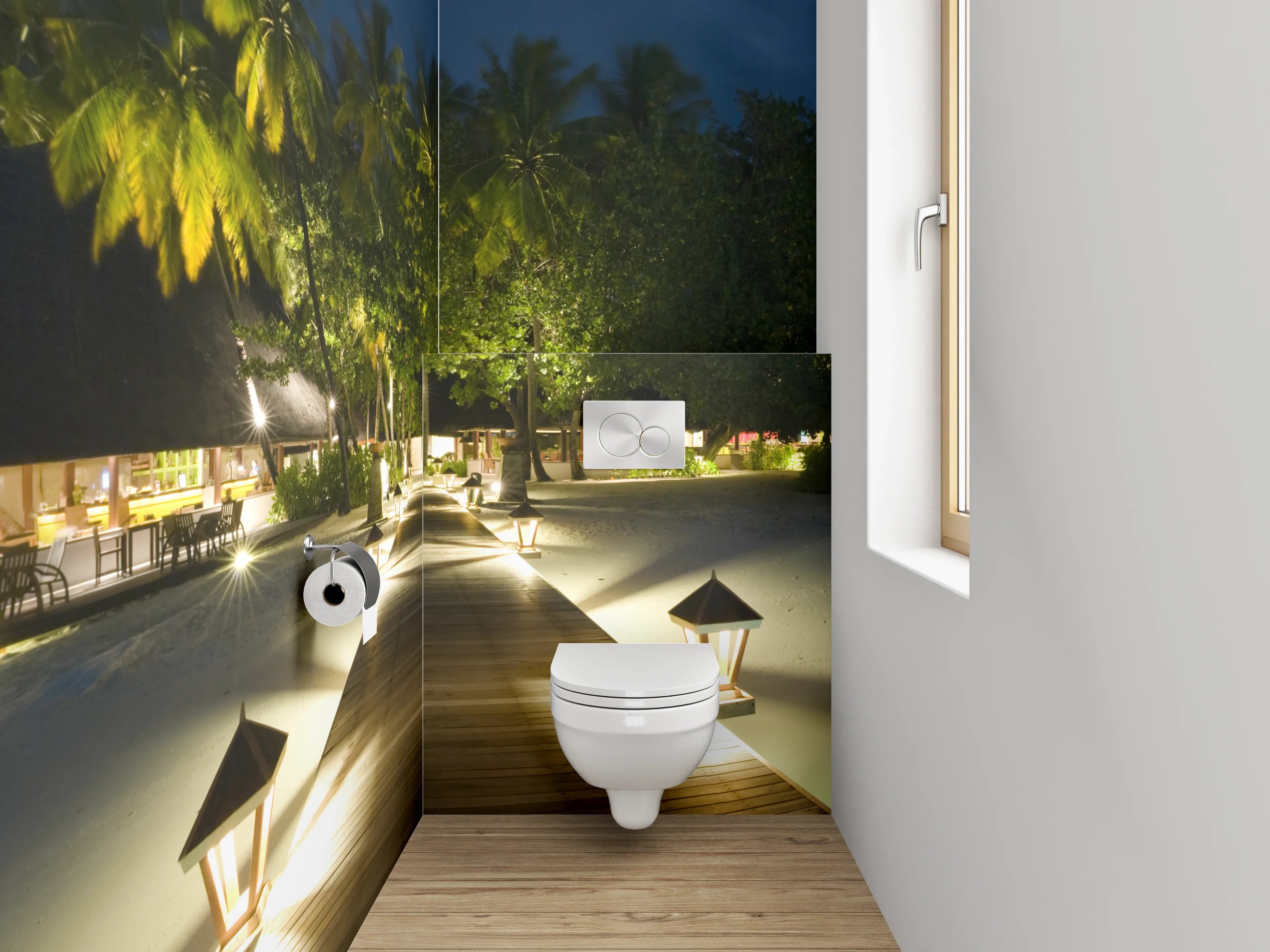 WC-Rückwand - Luxuriöser Nachtsteg zur Trauminsel
