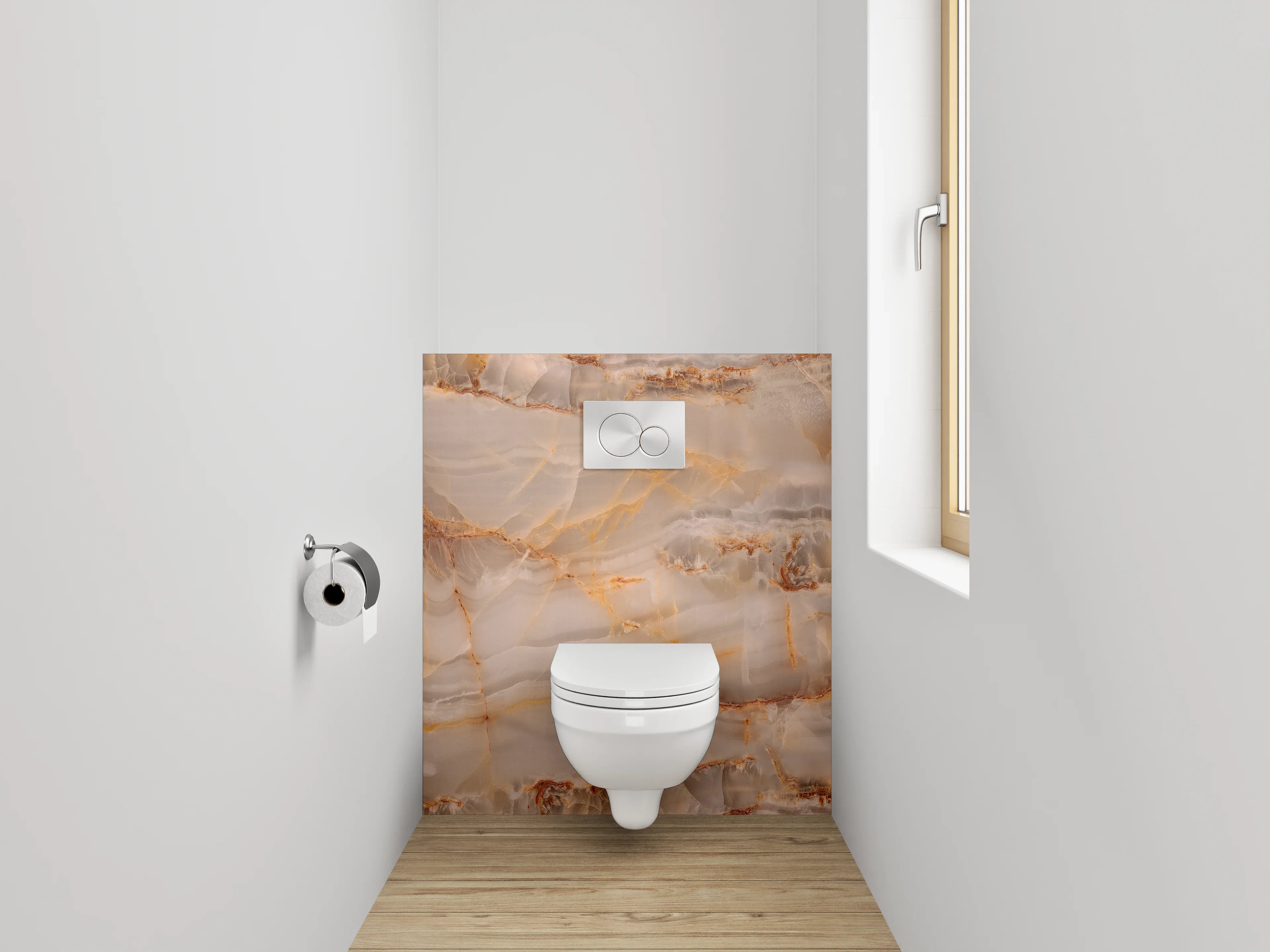 WC-Rückwand - Luxus Marmoroptik Beige Braun