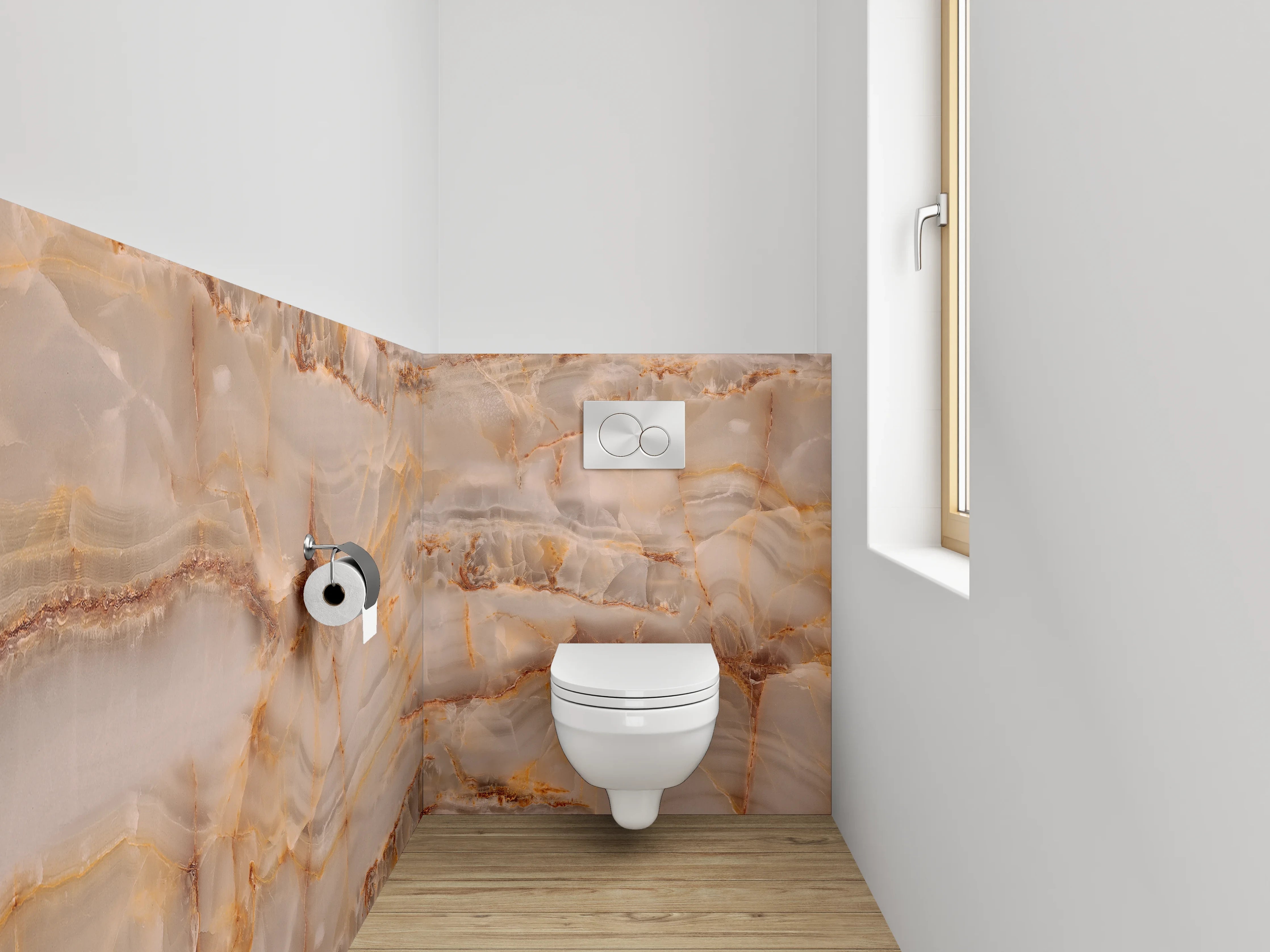 WC-Rückwand - Luxus Marmoroptik Beige Braun