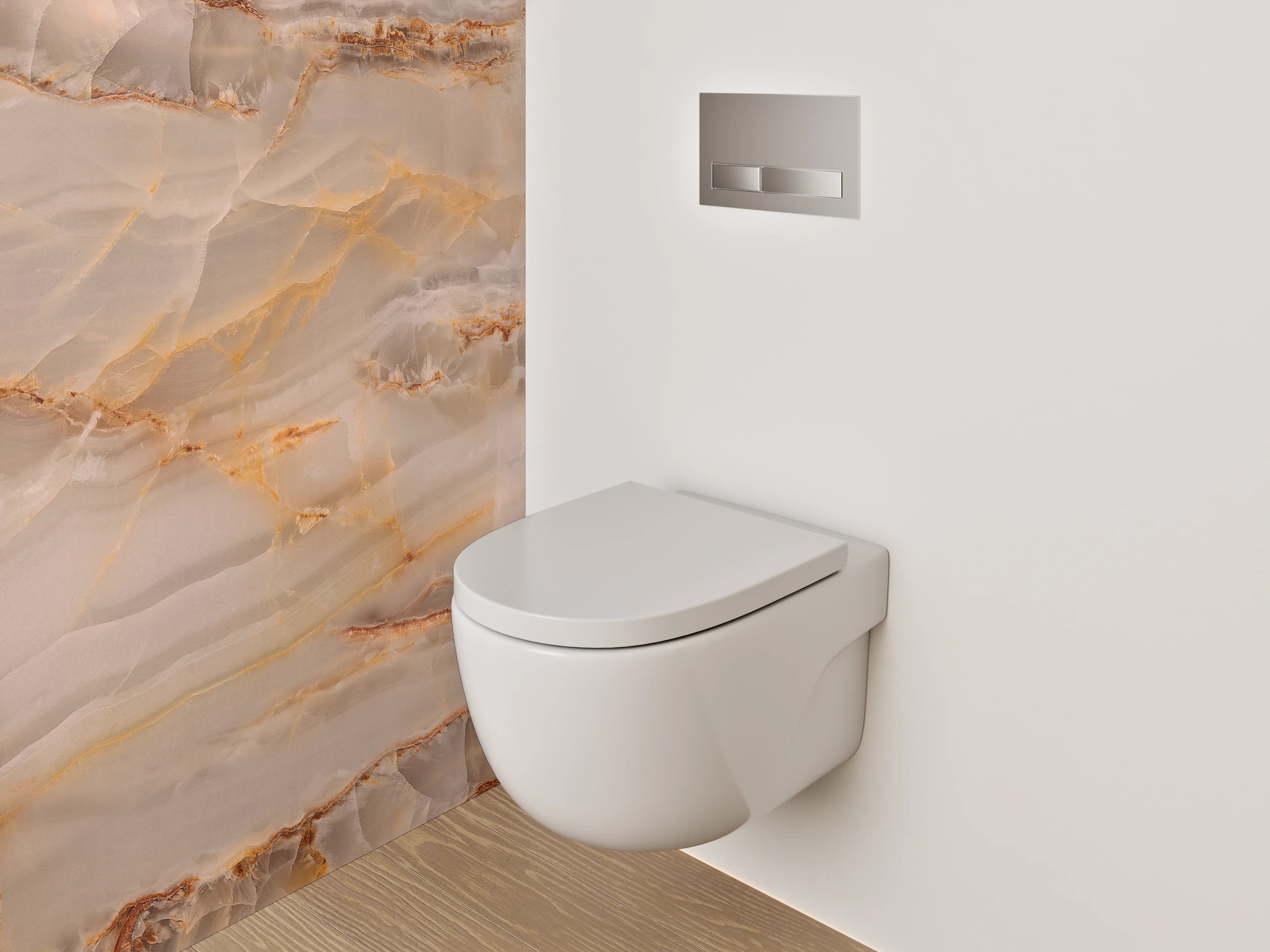WC-Rückwand - Luxus Marmoroptik Beige Braun