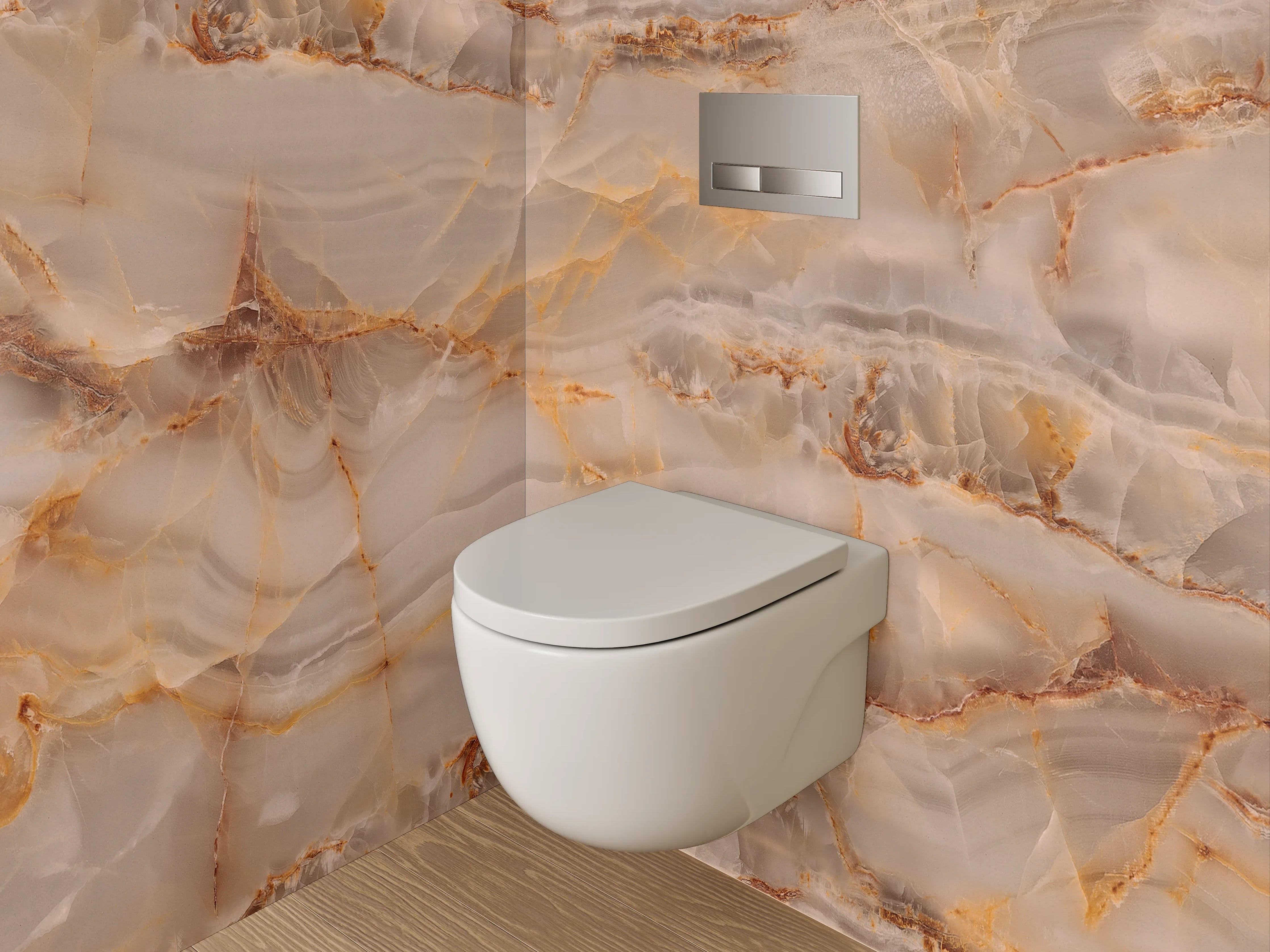 WC-Rückwand - Luxus Marmoroptik Beige Braun