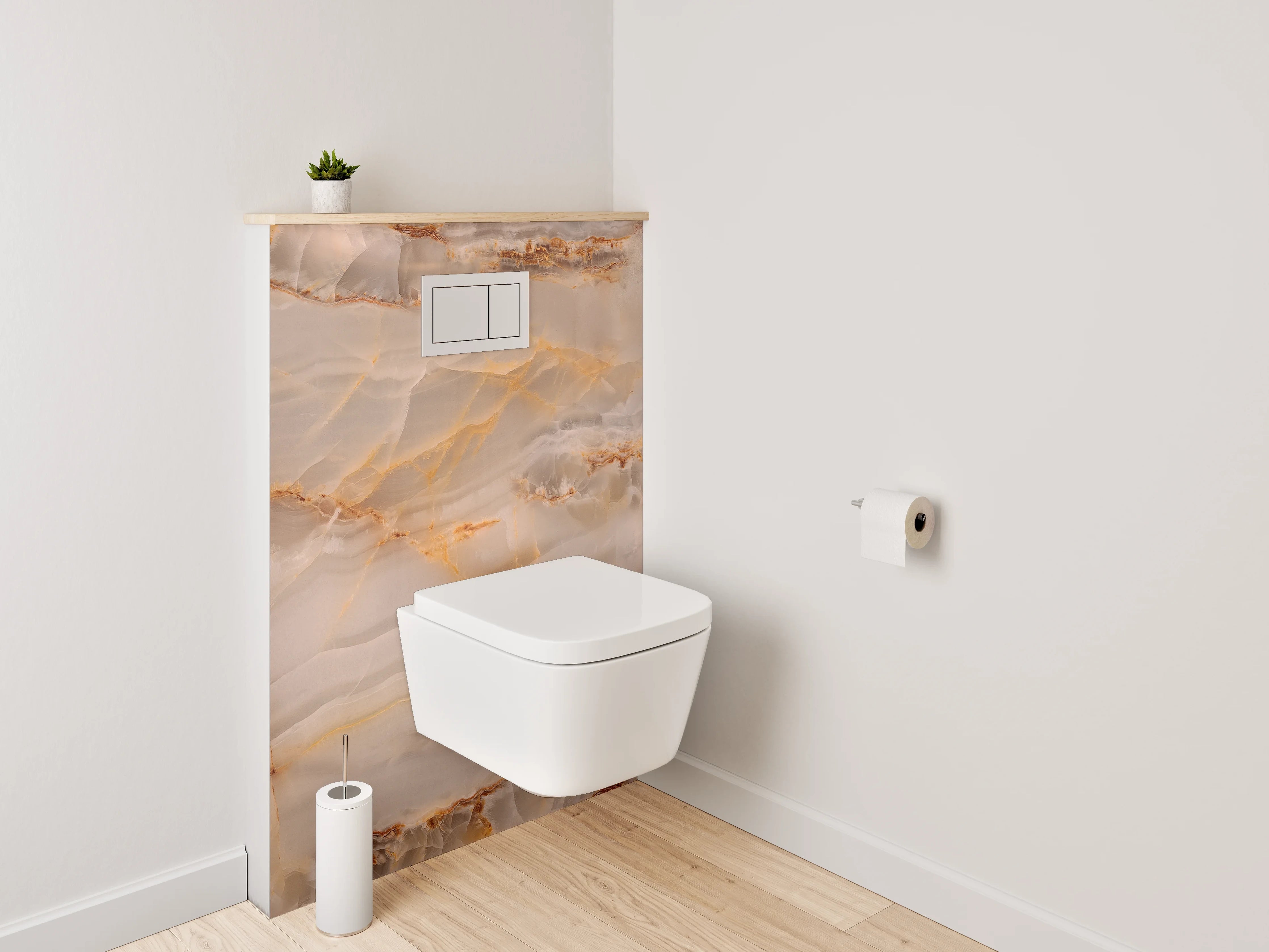 WC-Rückwand - Luxus Marmoroptik Beige Braun