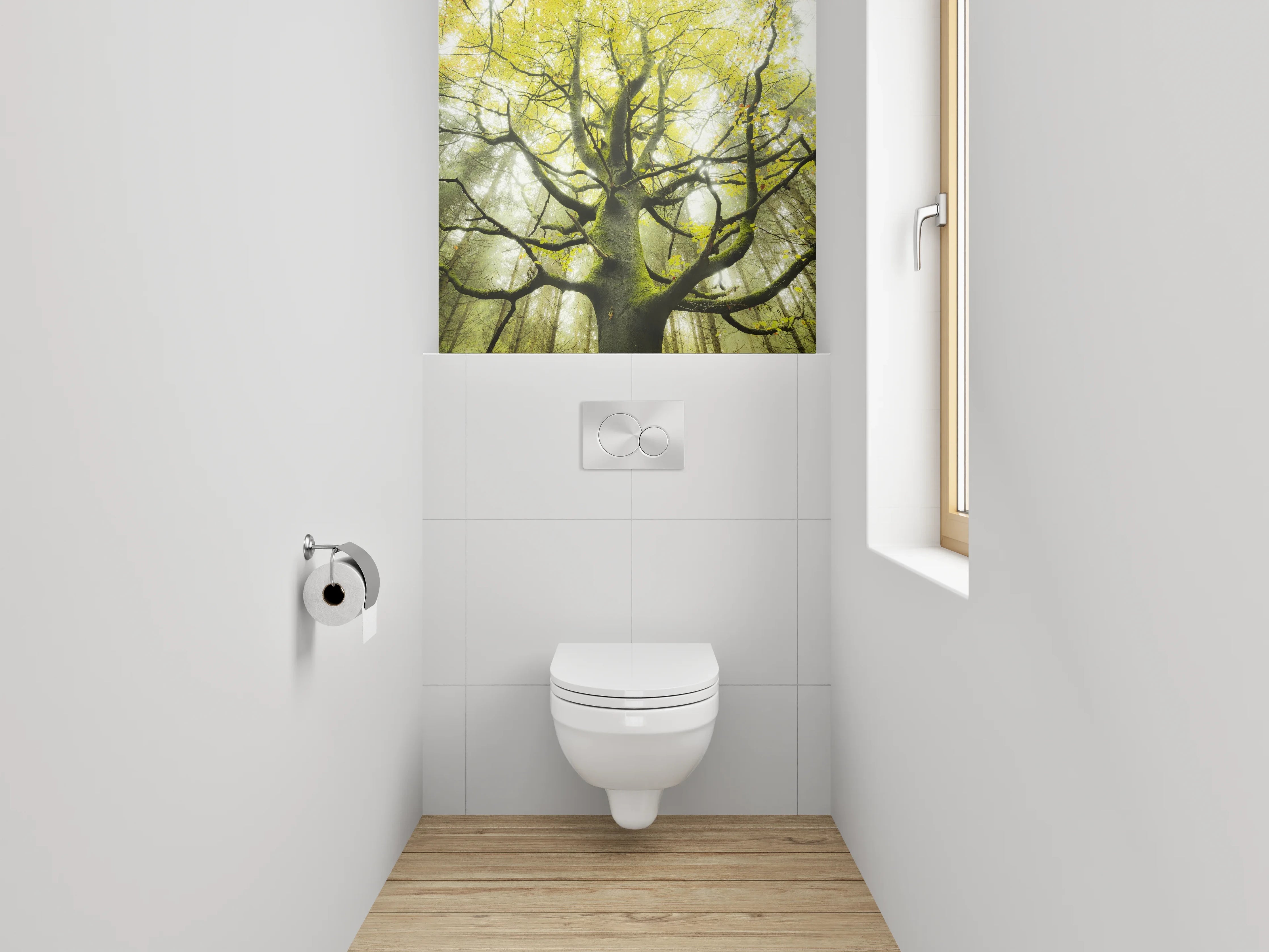 WC-Rückwand - Märchenhafter Baum im Frühlingswald