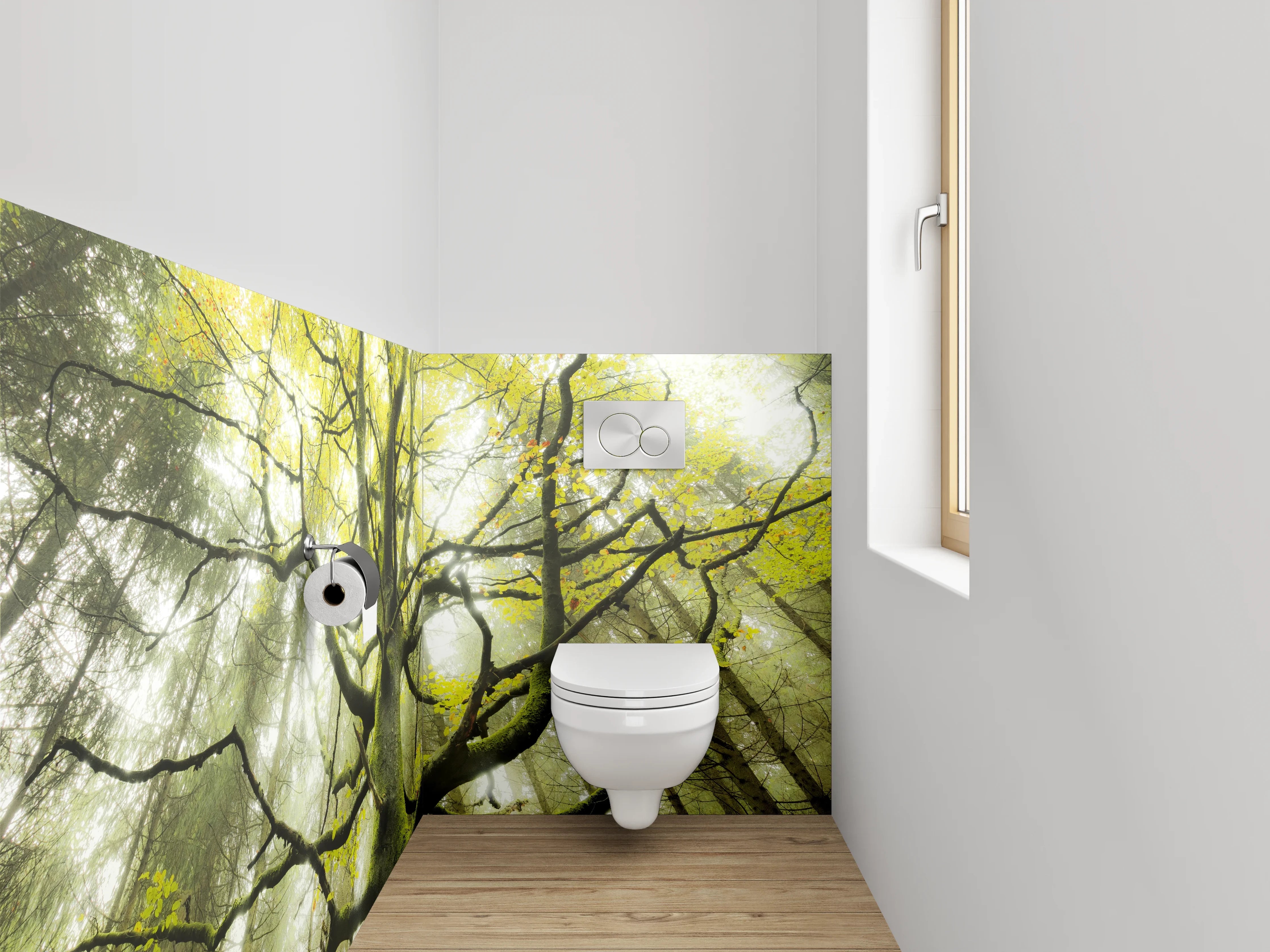 WC-Rückwand - Märchenhafter Baum im Frühlingswald