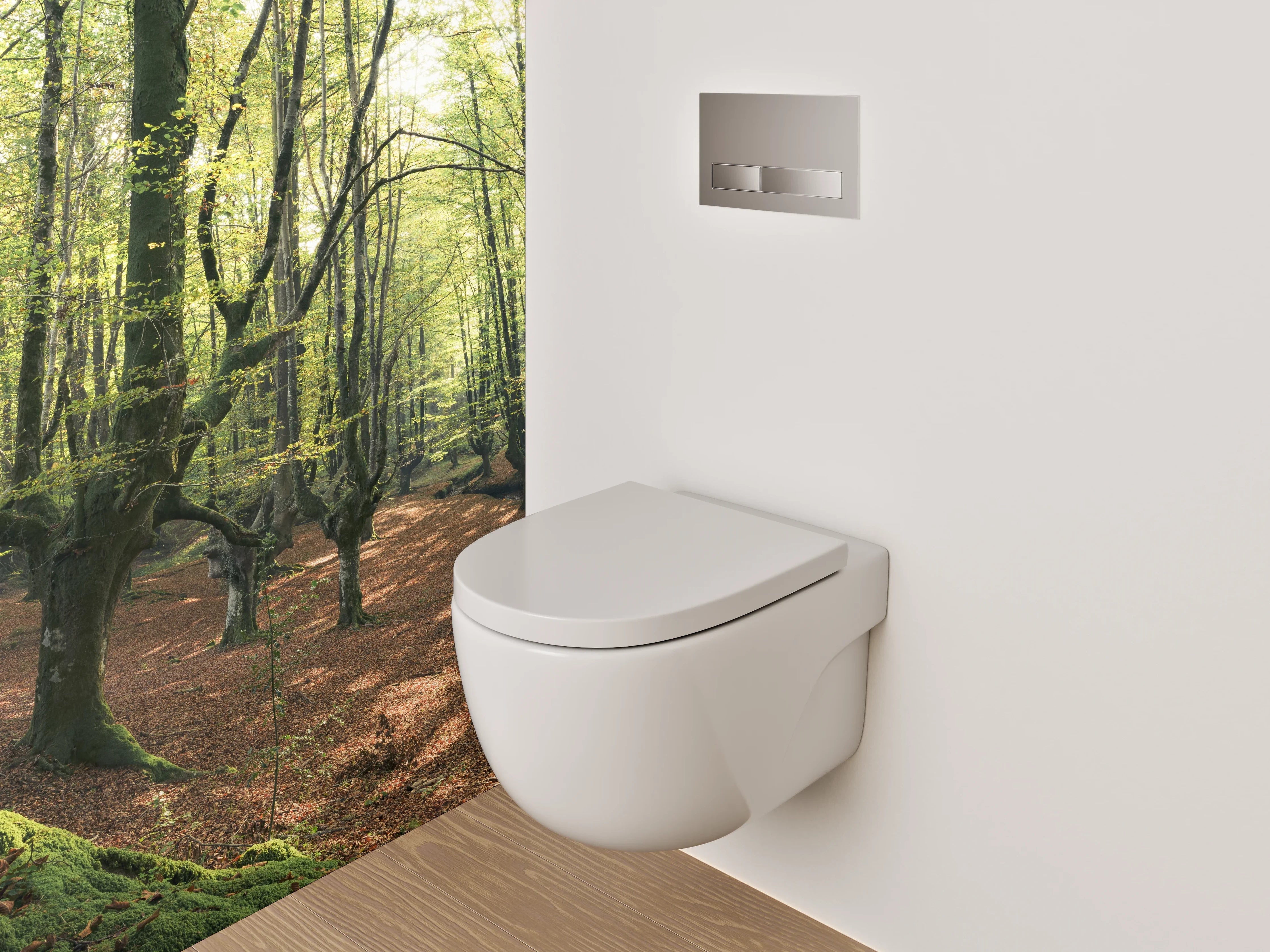 WC-Rückwand - Märchenhafter Frühlingswald Sonnenlicht