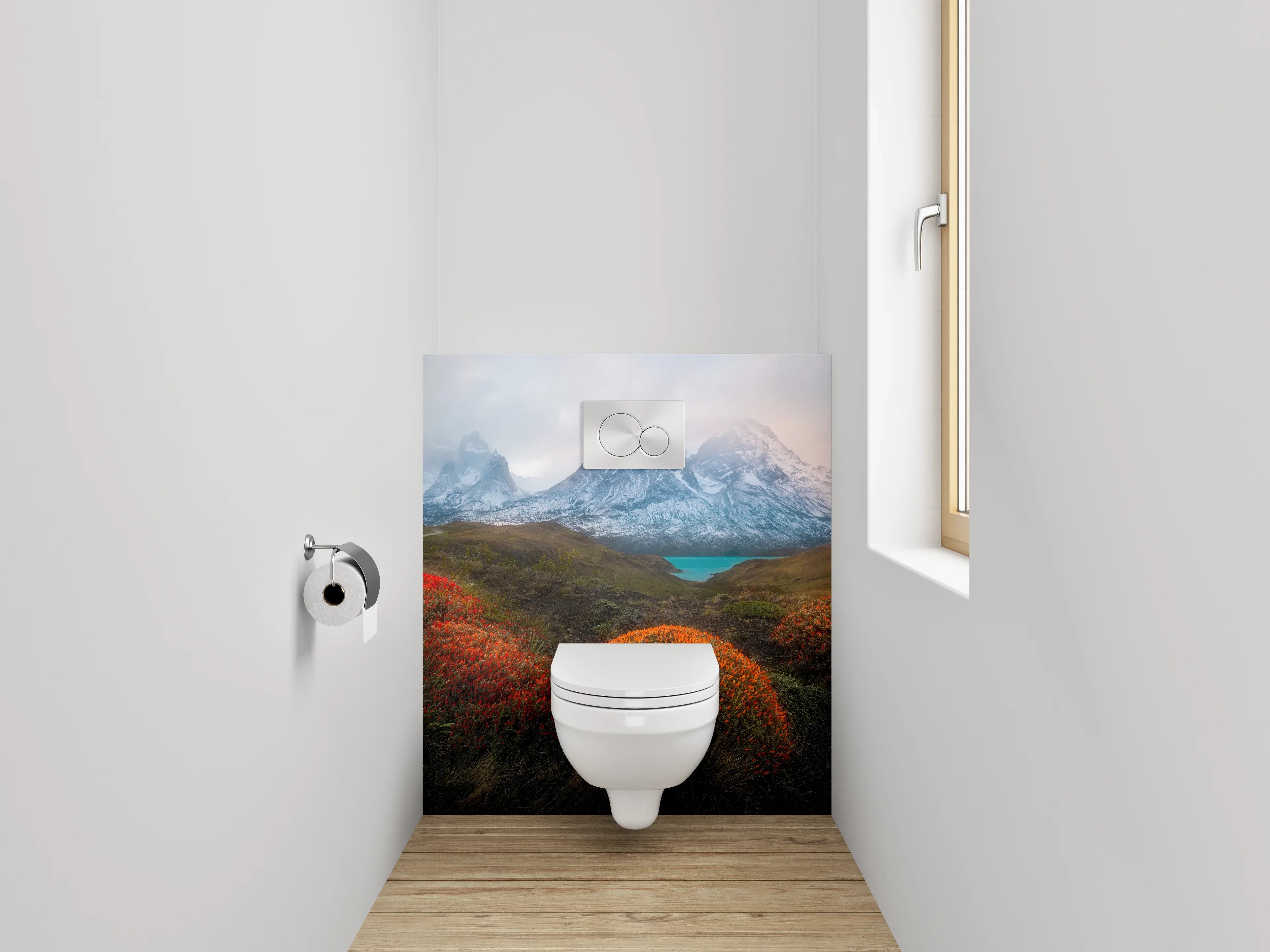 WC-Rückwand - Magische Berglandschaft im Morgenlicht
