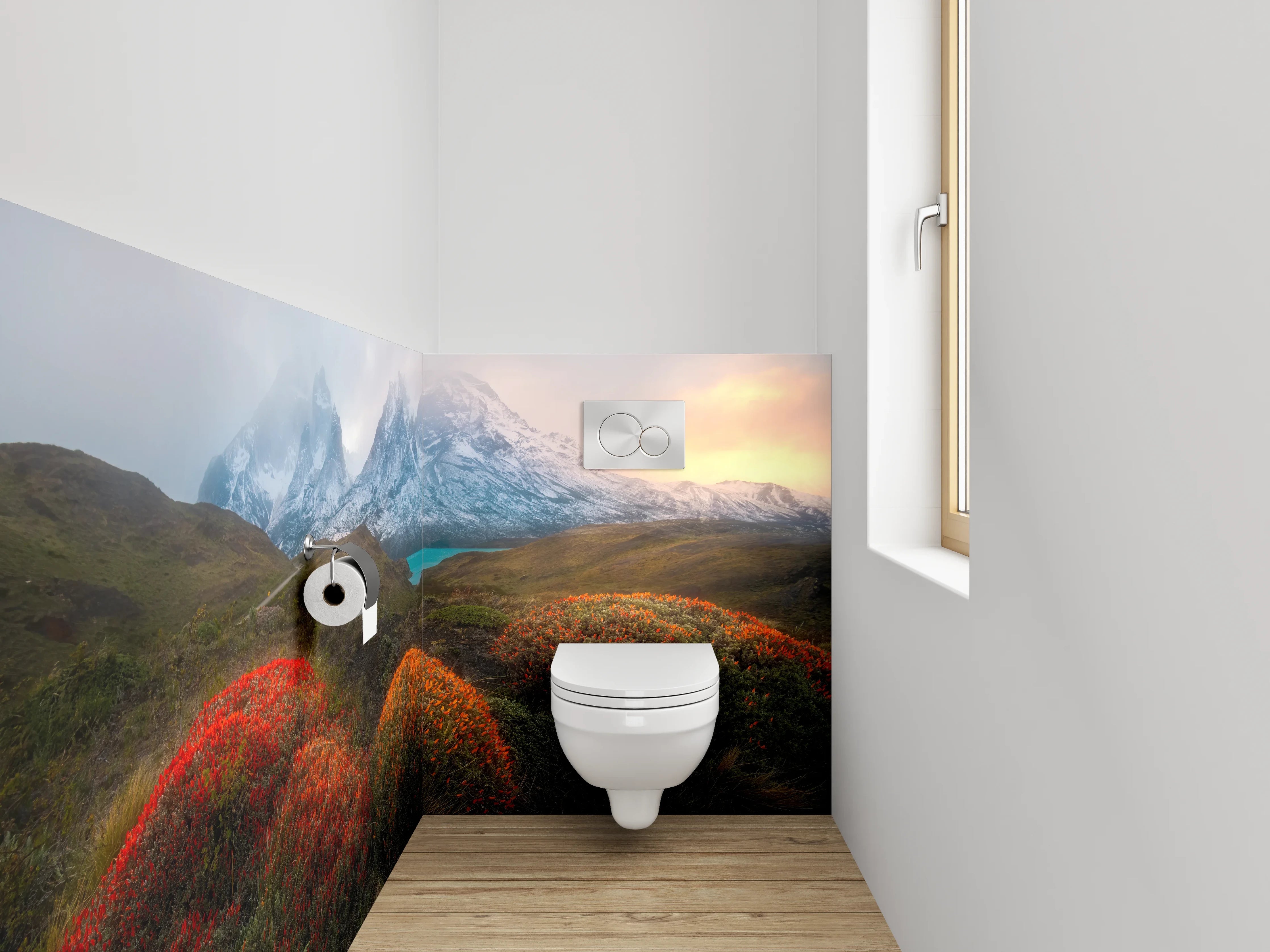 WC-Rückwand - Magische Berglandschaft im Morgenlicht
