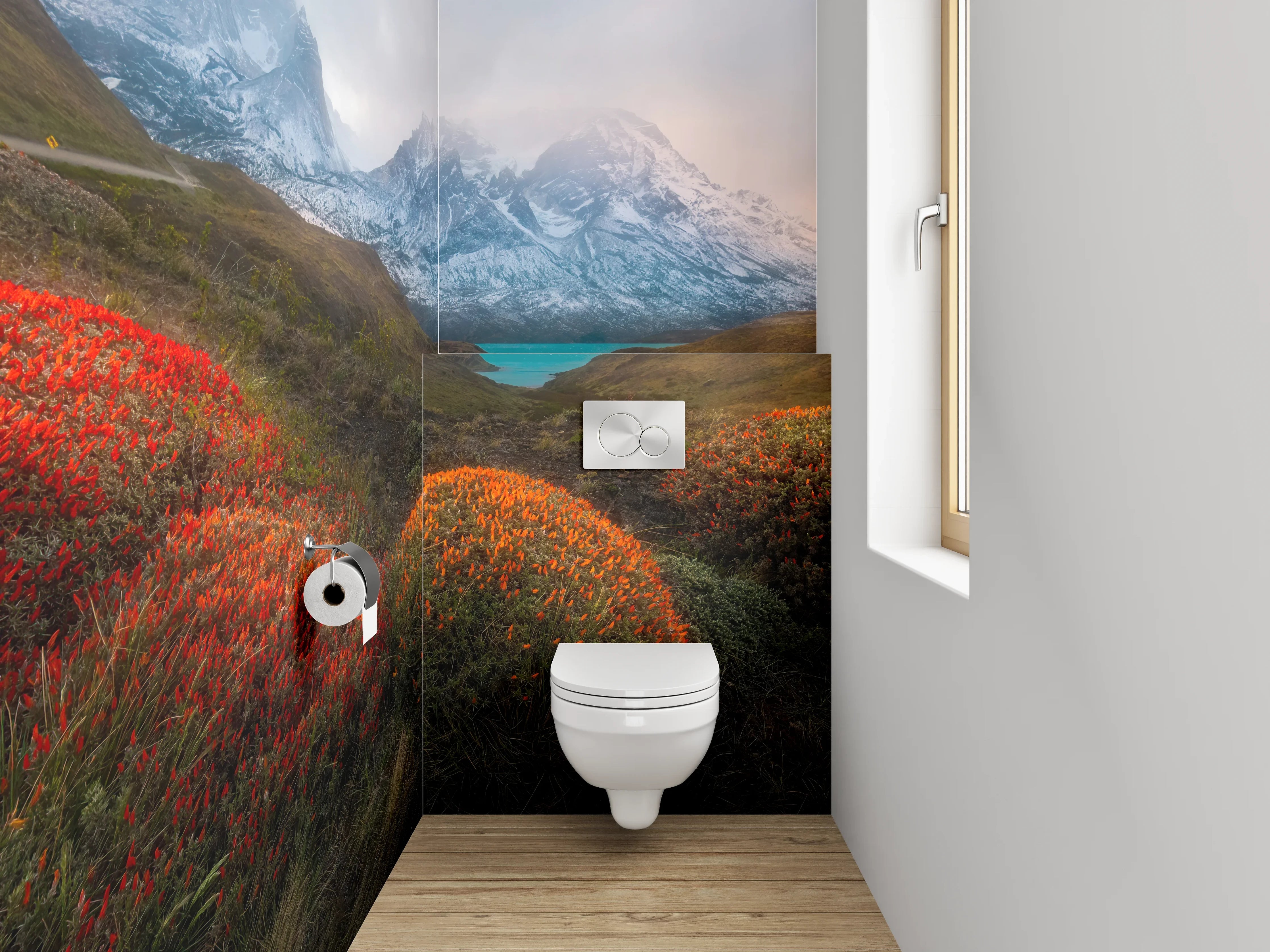 WC-Rückwand - Magische Berglandschaft im Morgenlicht