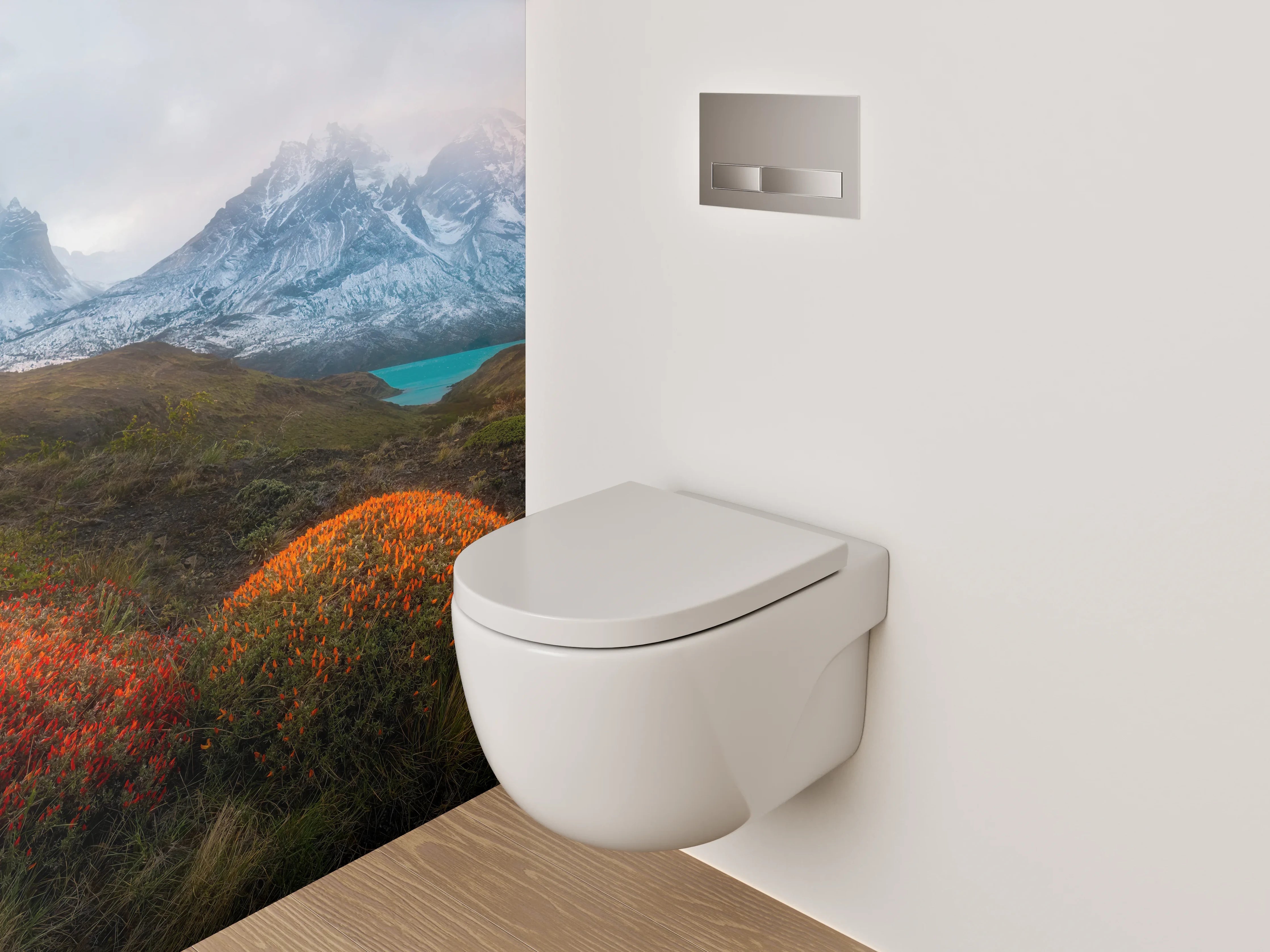 WC-Rückwand - Magische Berglandschaft im Morgenlicht