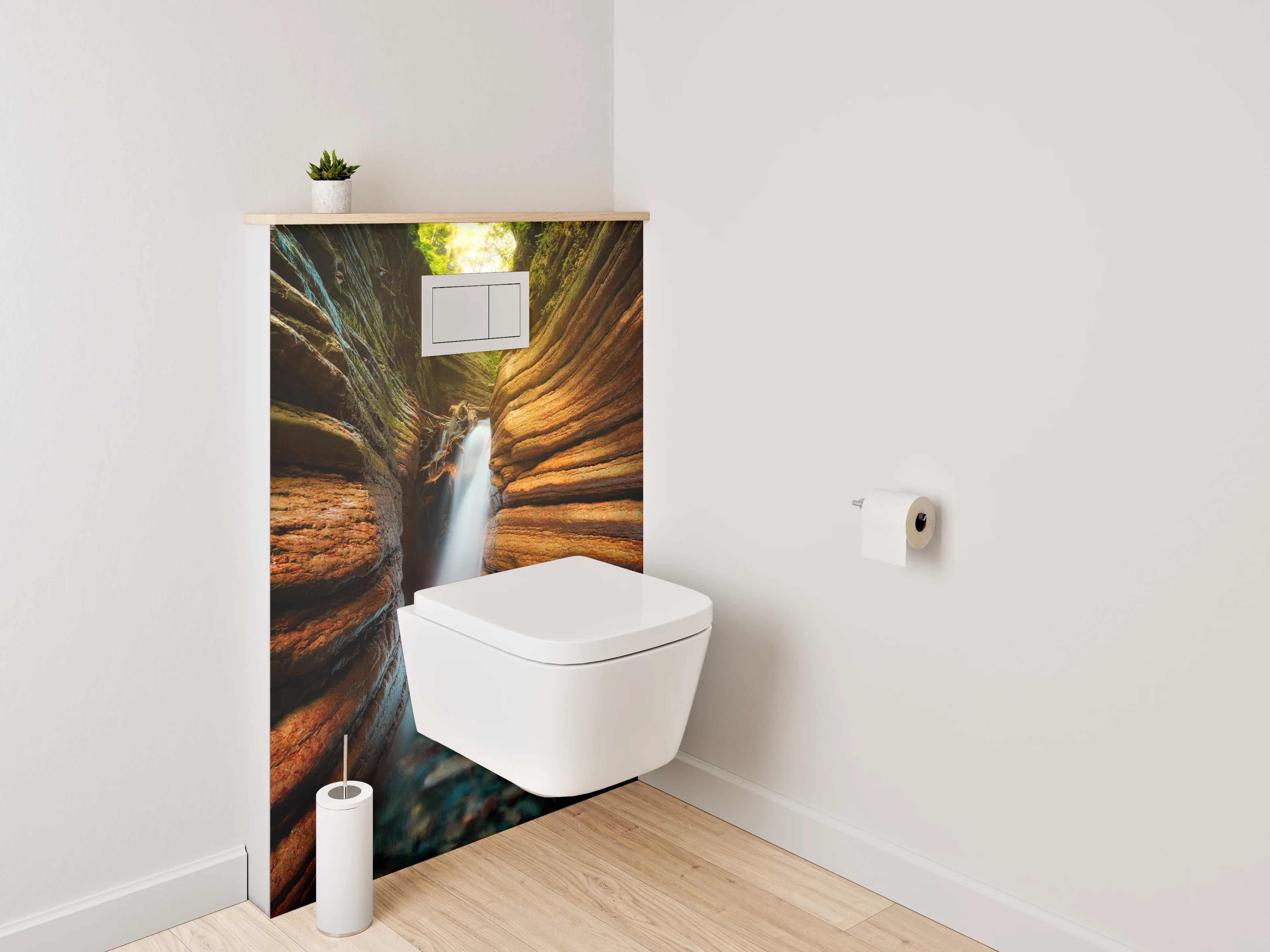 WC-Rückwand - Magische Schlucht mit Wasserfall