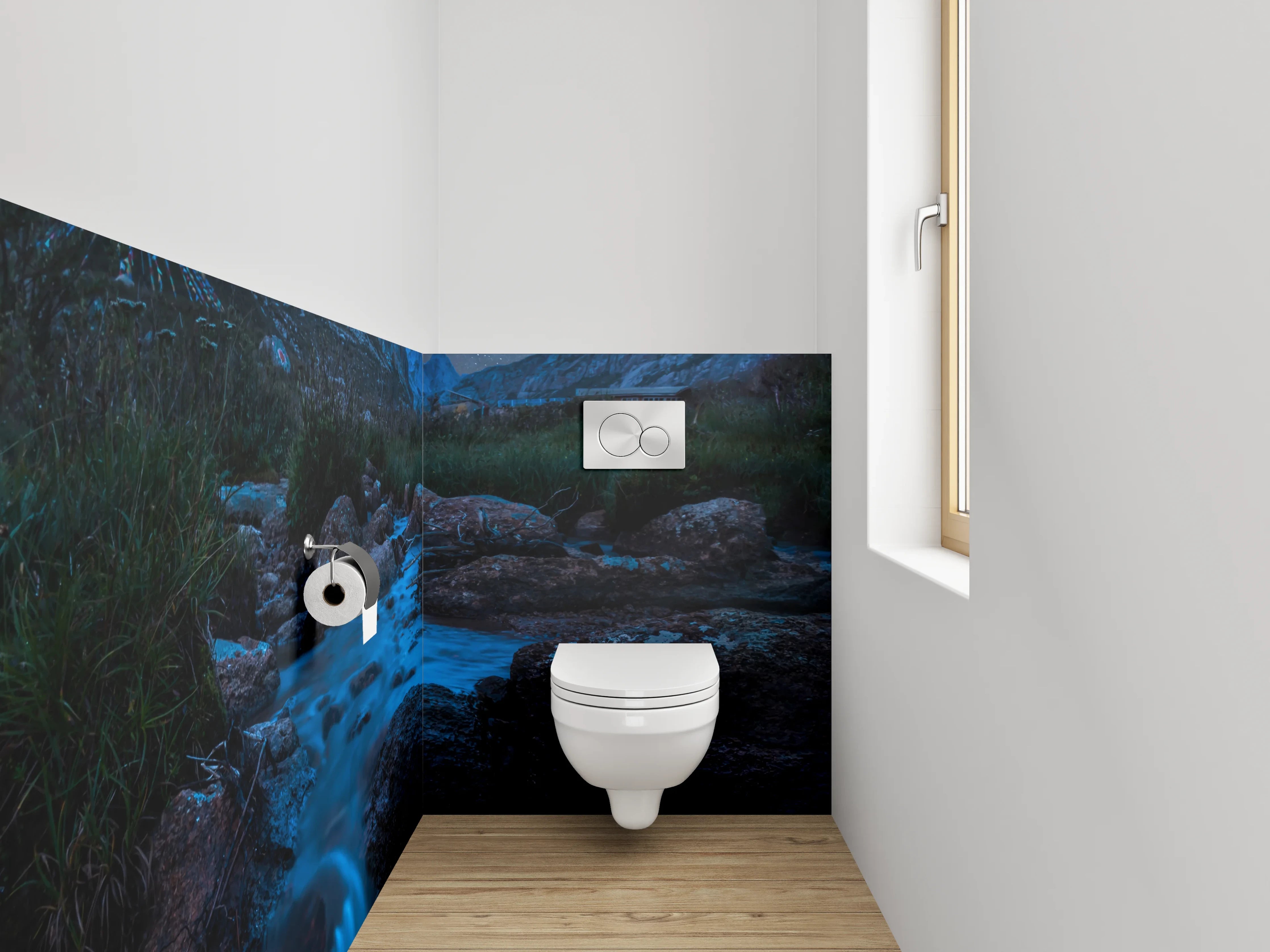 WC-Rückwand - Magische Sternennacht in den Bergen