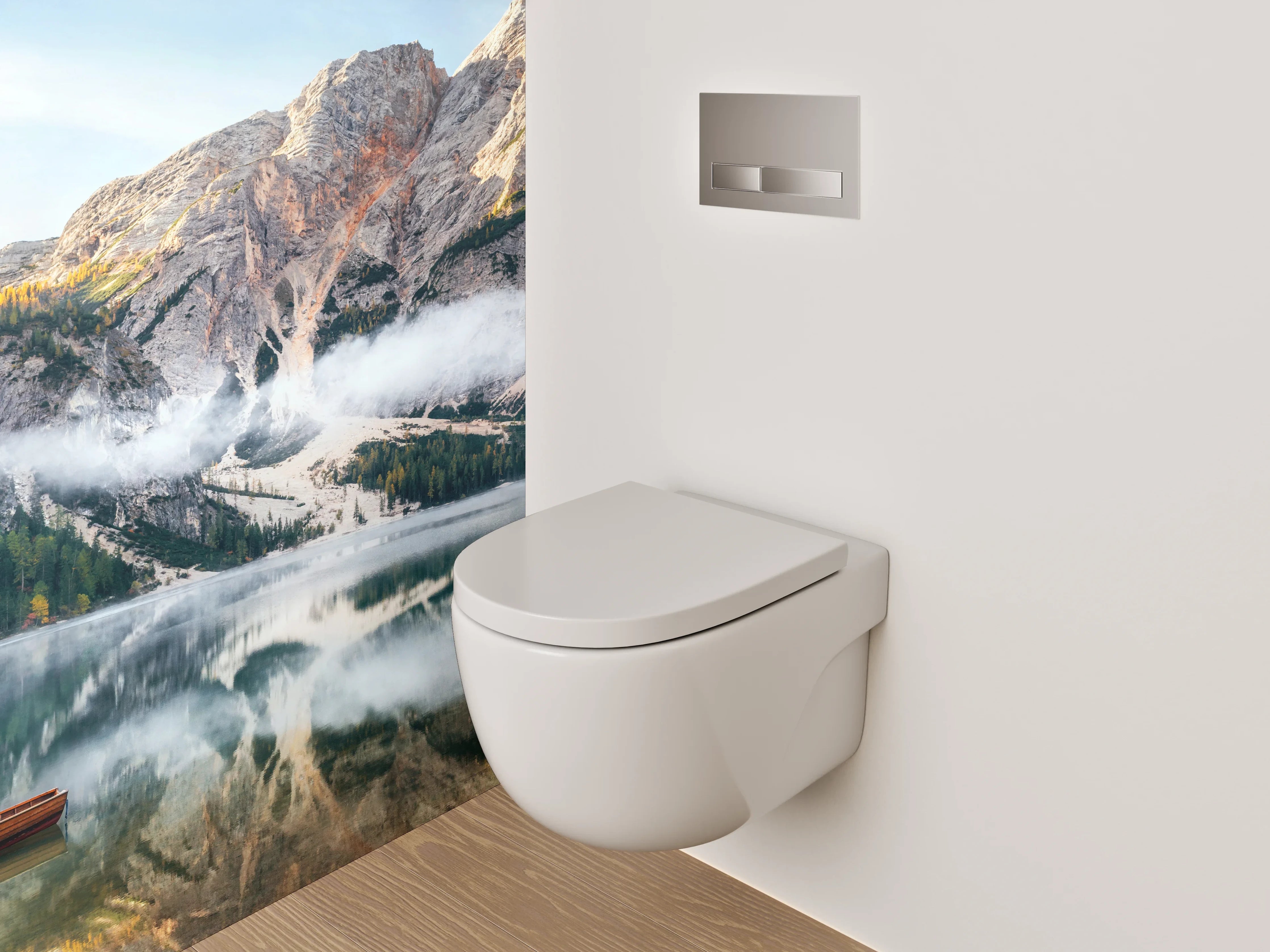 WC-Rückwand - Magischer Bergsee im Morgenlicht
