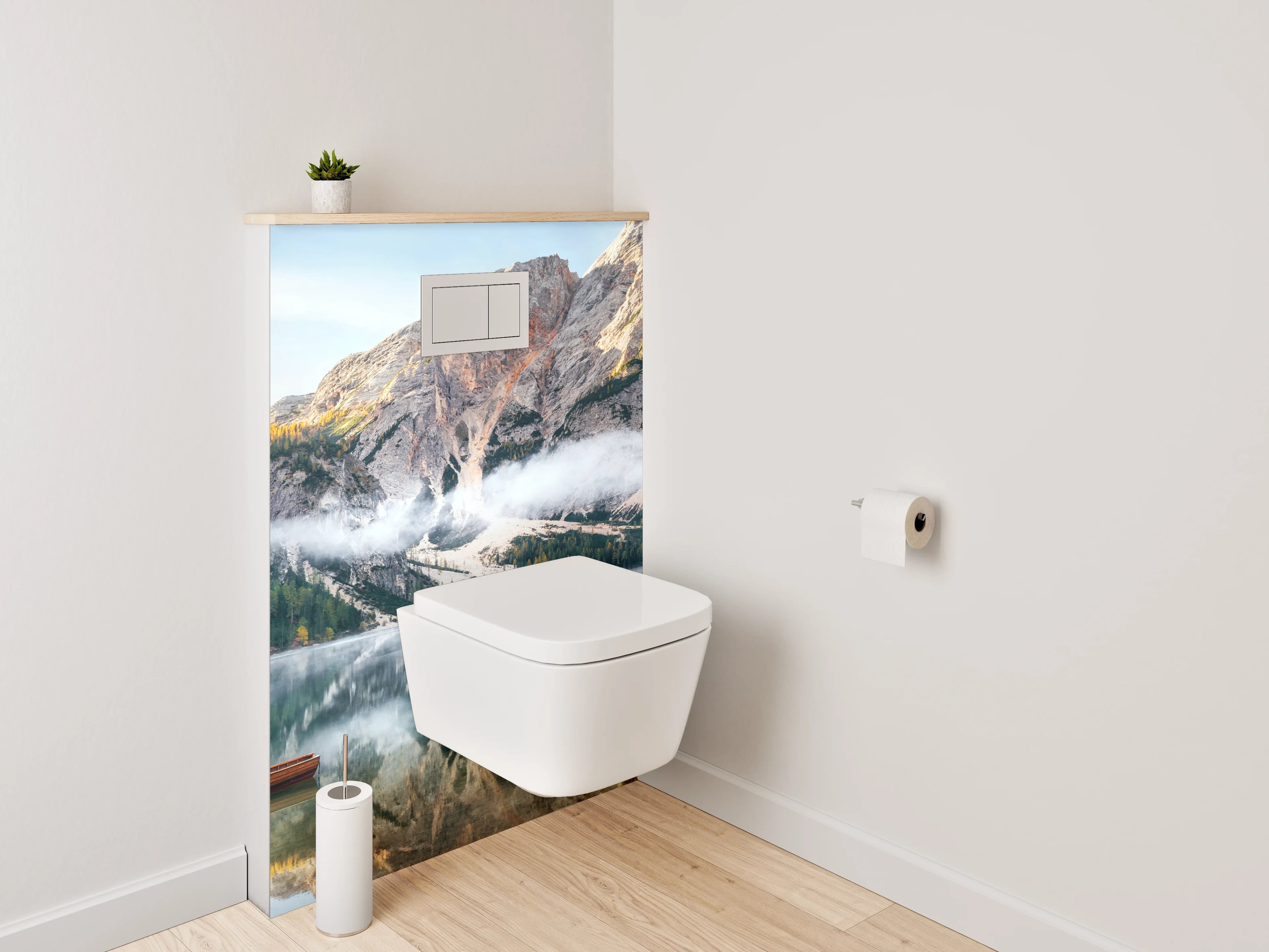 WC-Rückwand - Magischer Bergsee im Morgenlicht