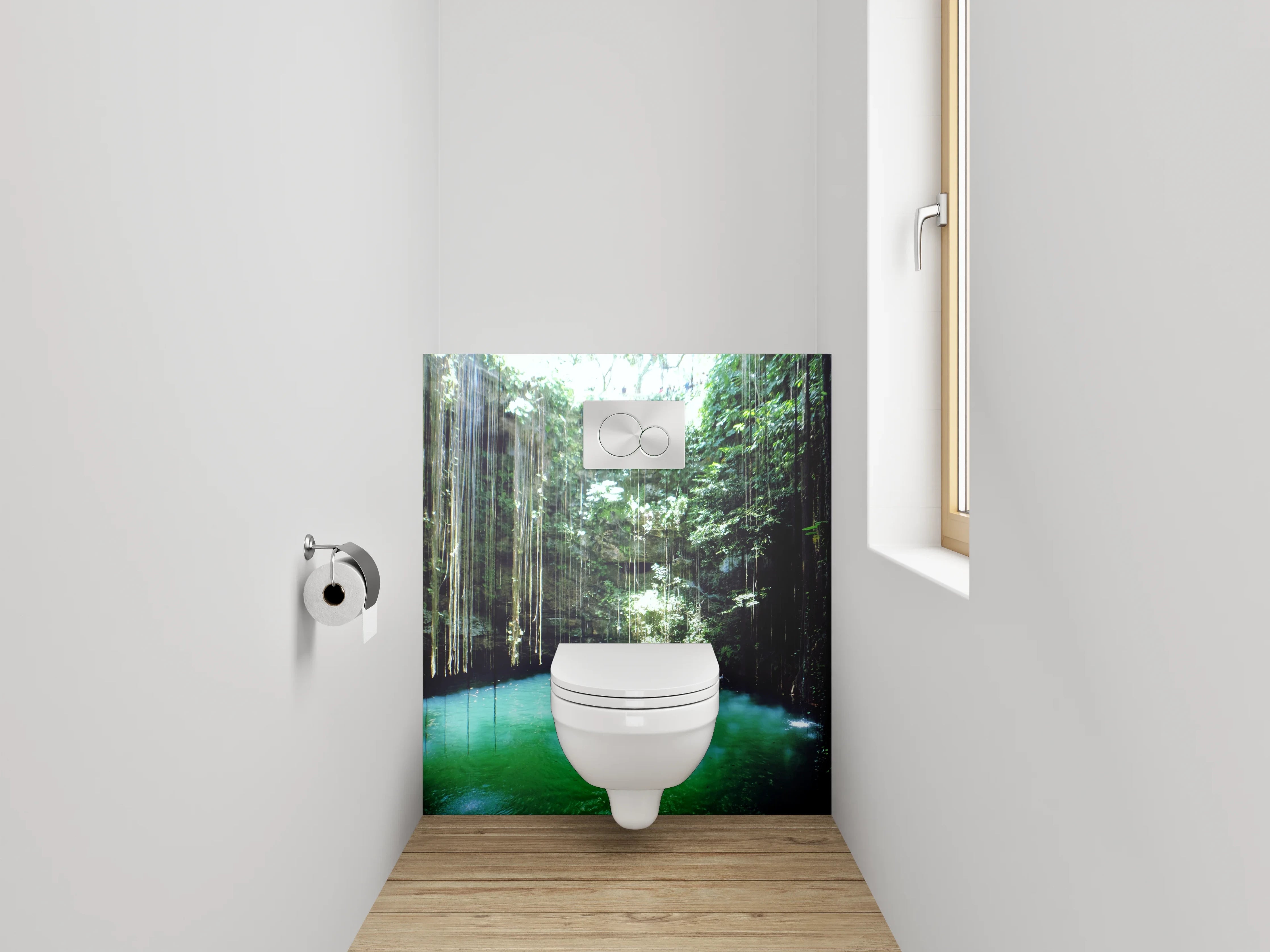 WC-Rückwand - Magischer Dschungel-Cenote Naturpool