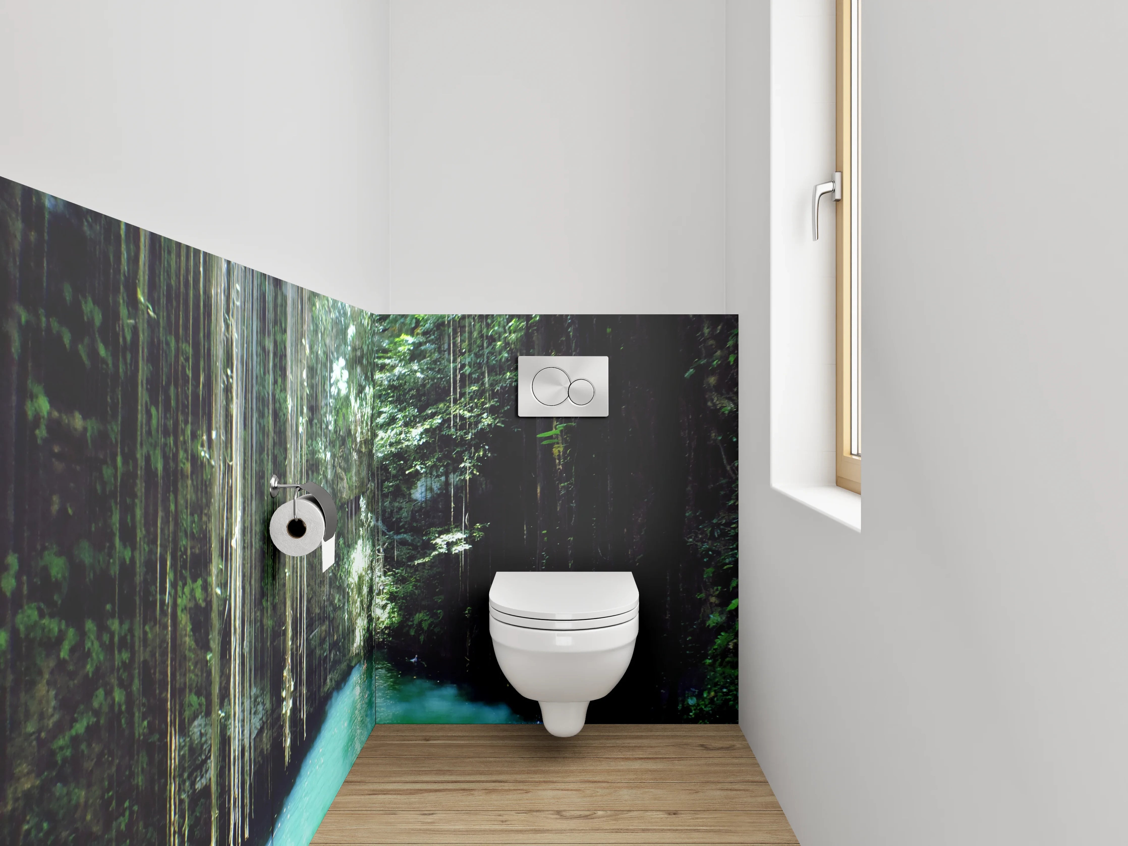 WC-Rückwand - Magischer Dschungel-Cenote Naturpool