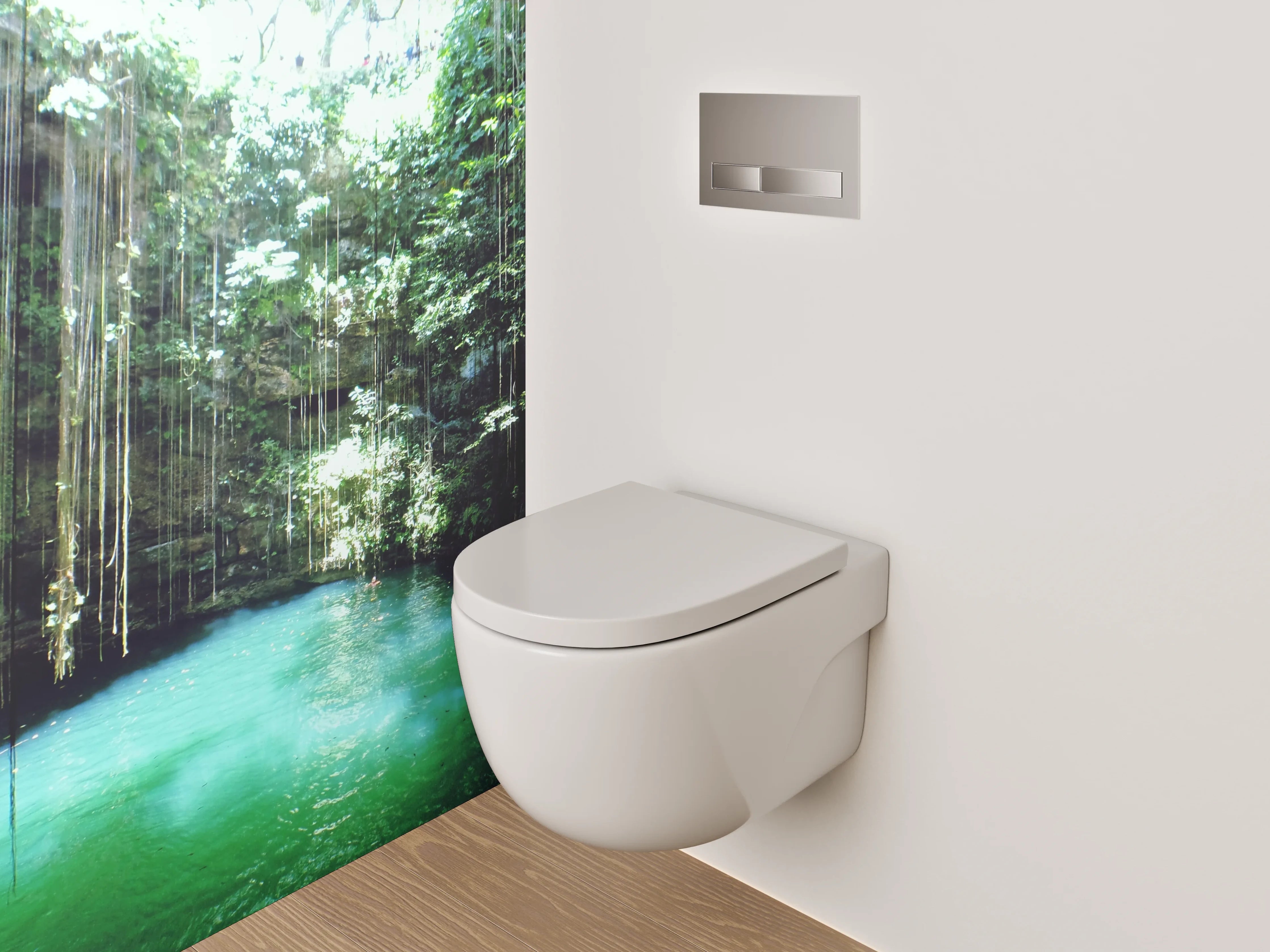 WC-Rückwand - Magischer Dschungel-Cenote Naturpool