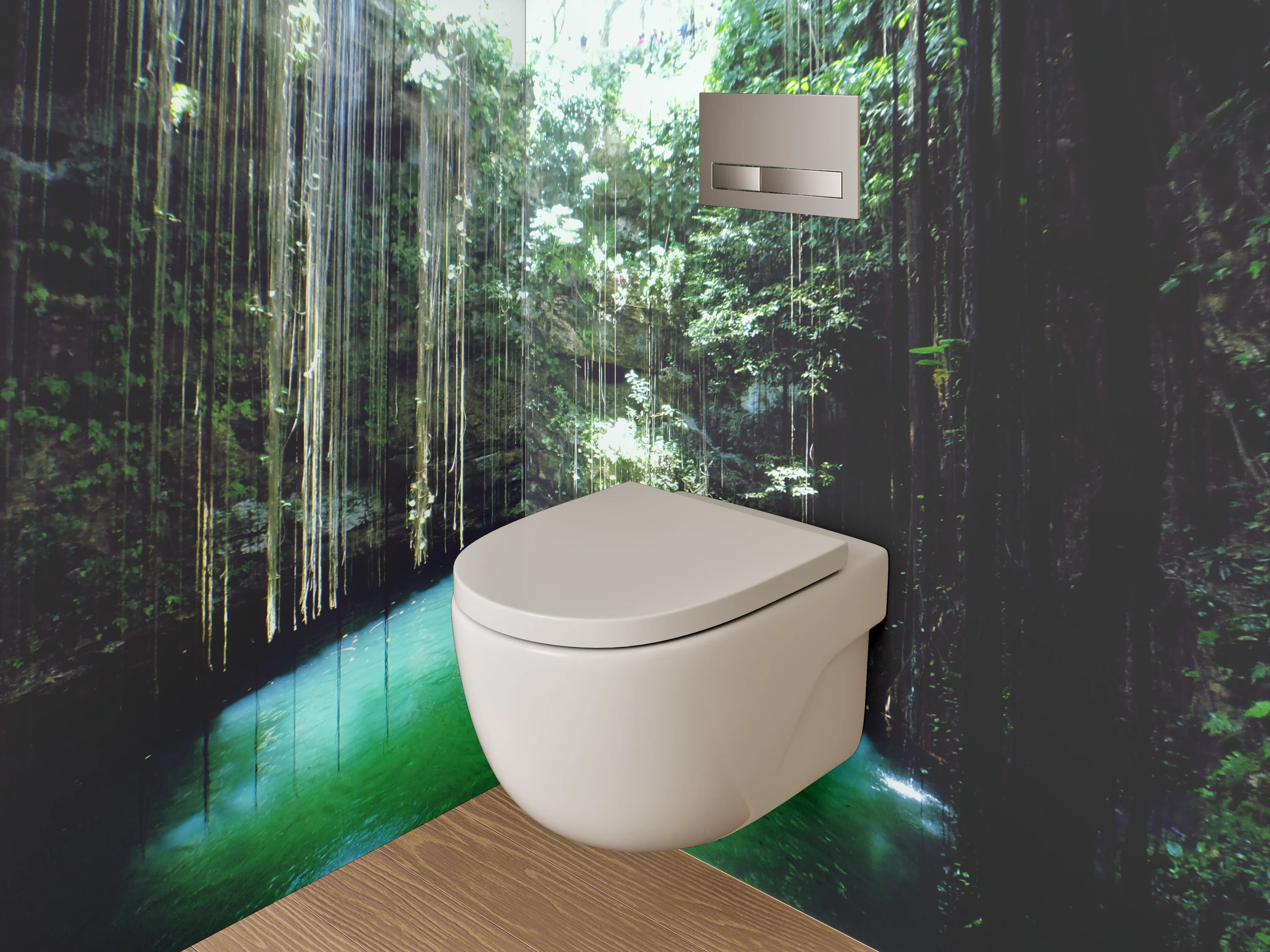 WC-Rückwand - Magischer Dschungel-Cenote Naturpool