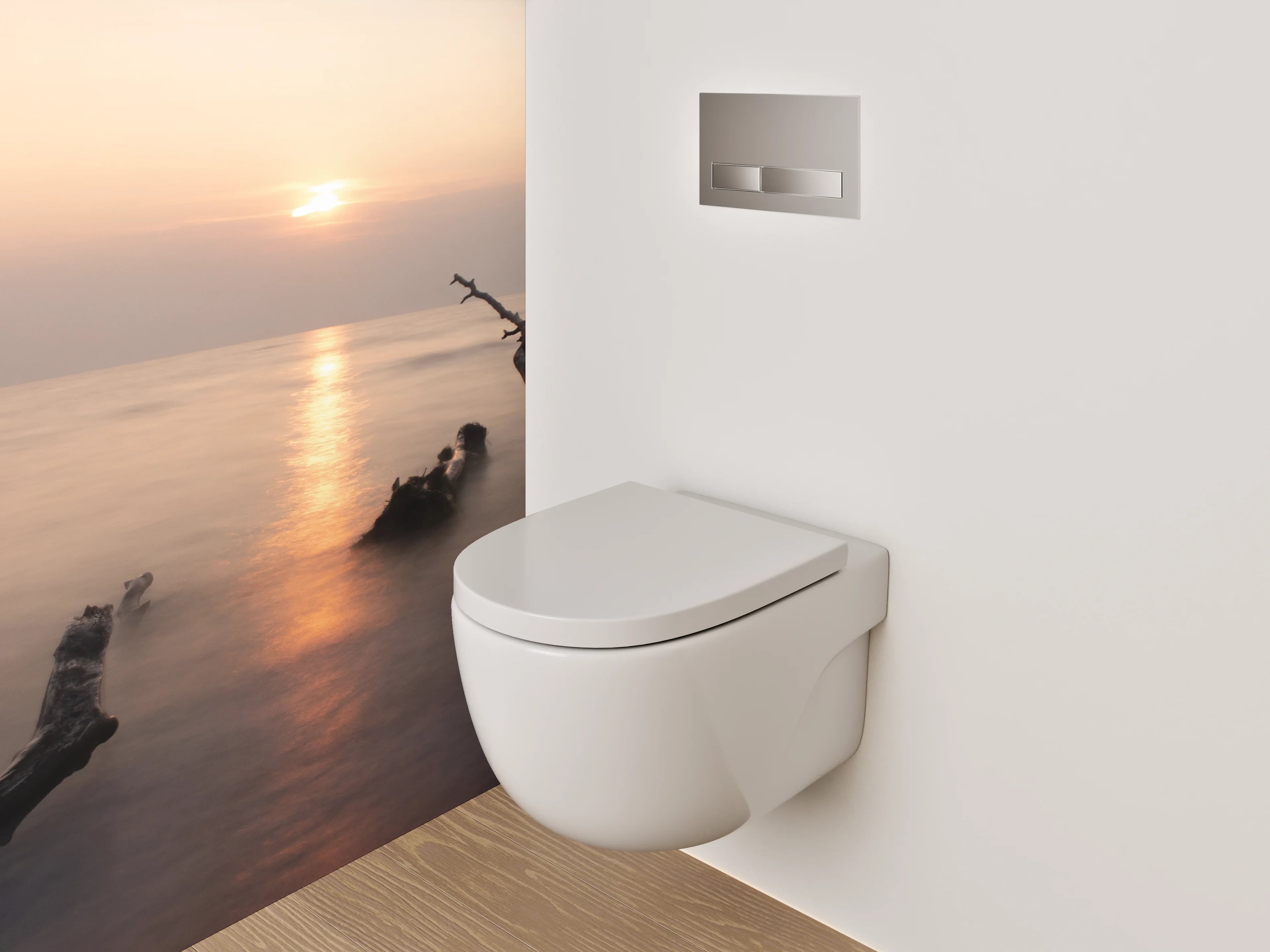 WC-Rückwand - Magischer Sonnenuntergang am Meer