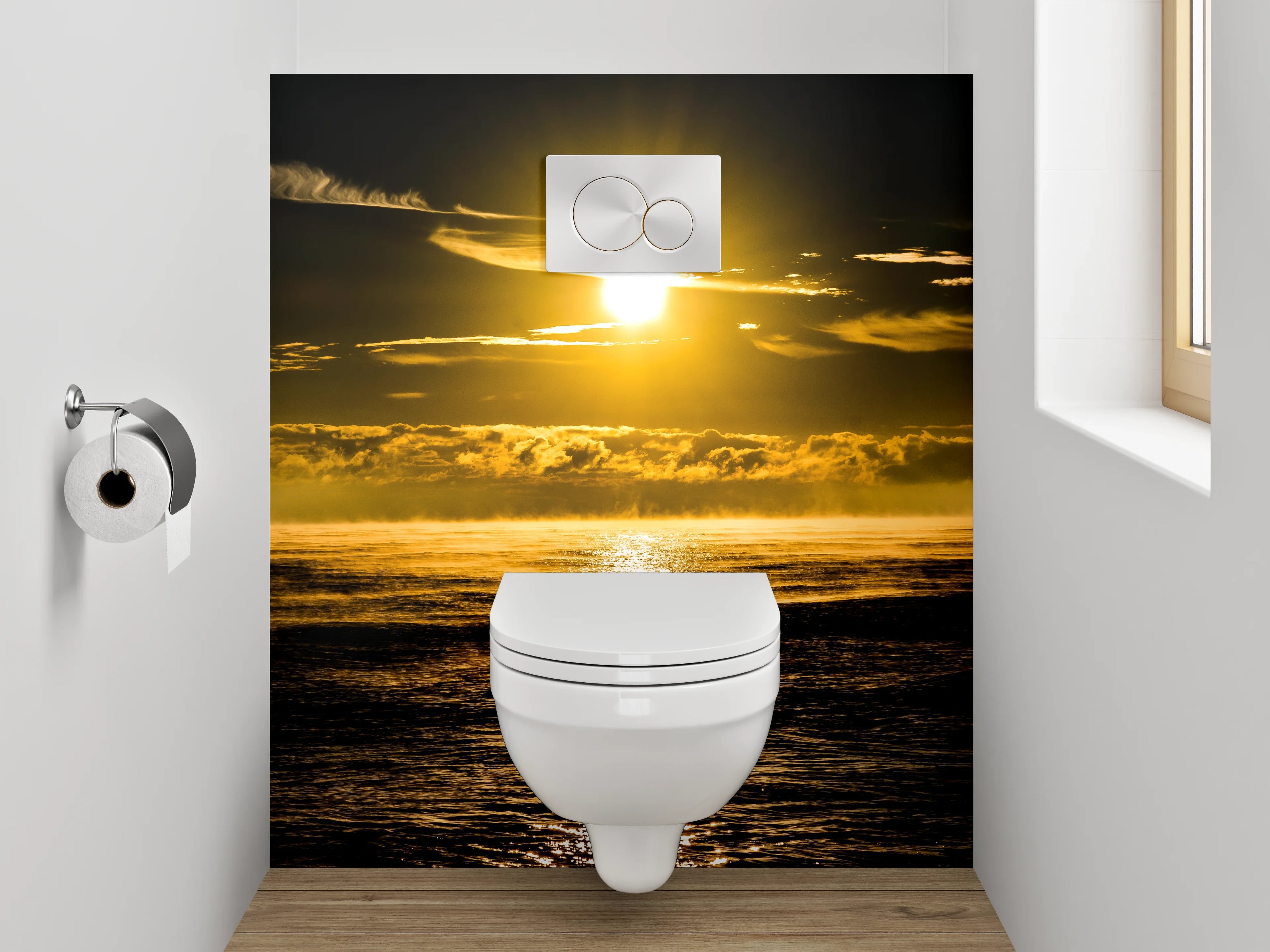 WC-Rückwand - Magischer Sonnenuntergang am Ozean