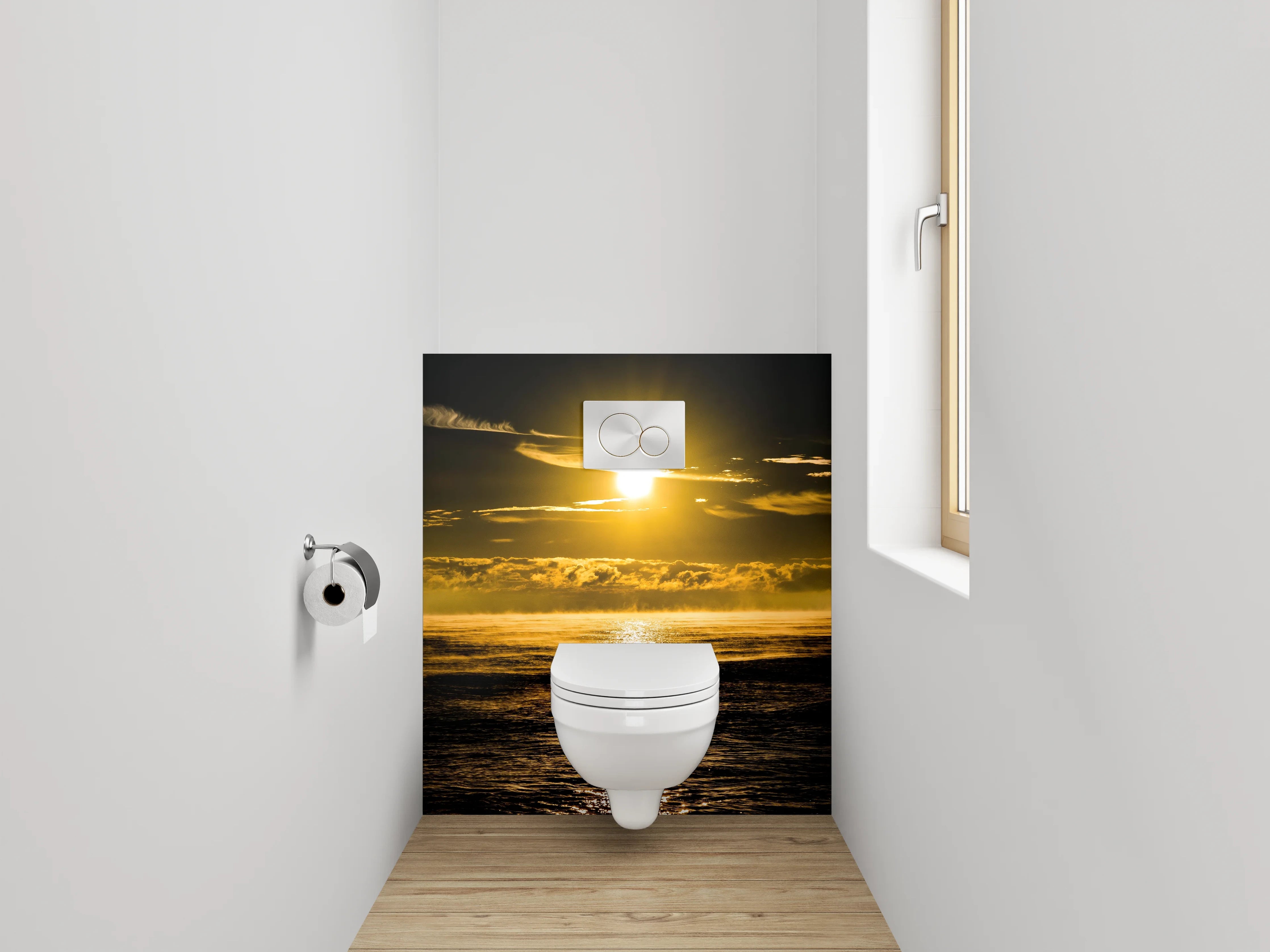 WC-Rückwand - Magischer Sonnenuntergang am Ozean