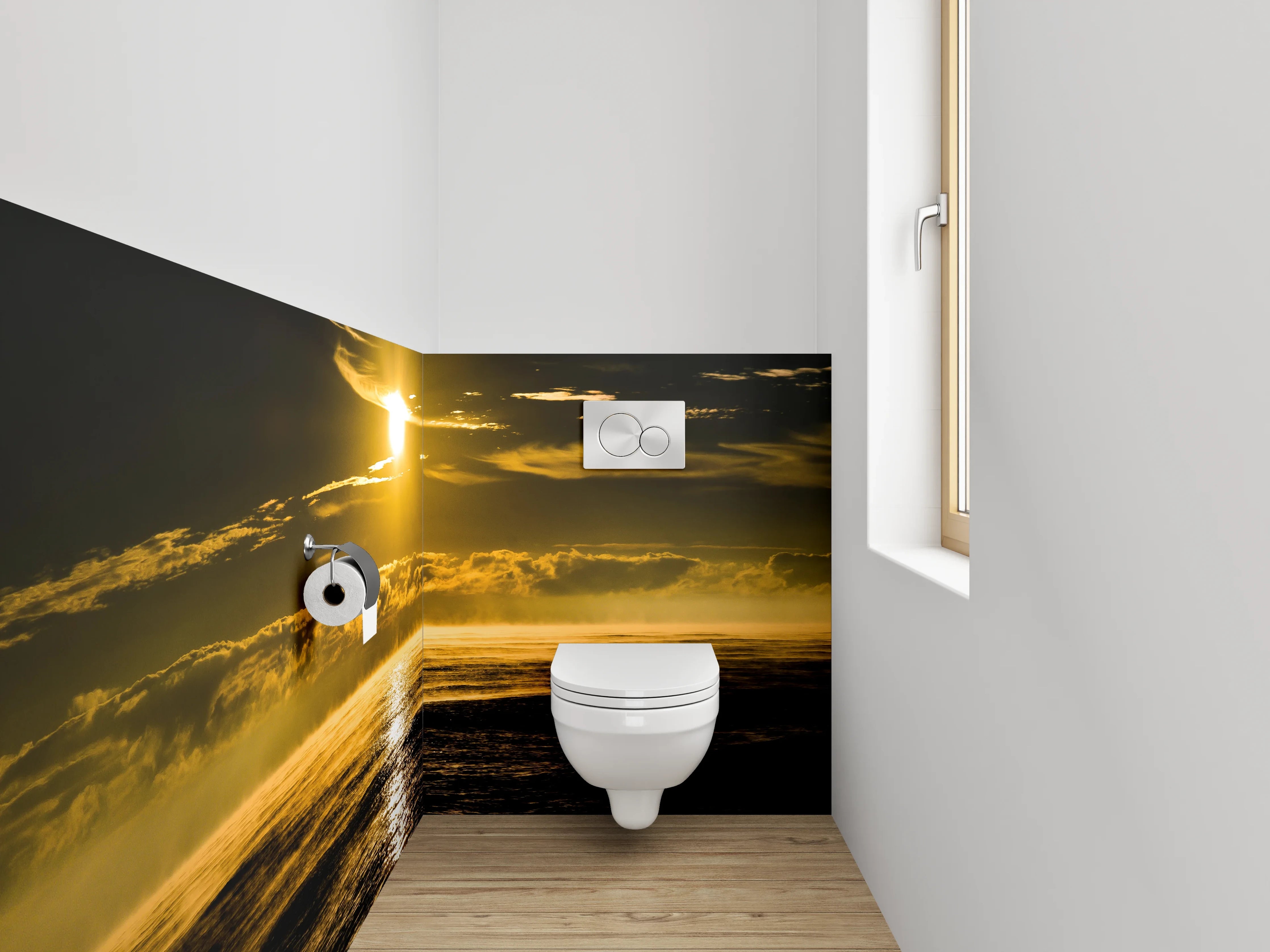 WC-Rückwand - Magischer Sonnenuntergang am Ozean