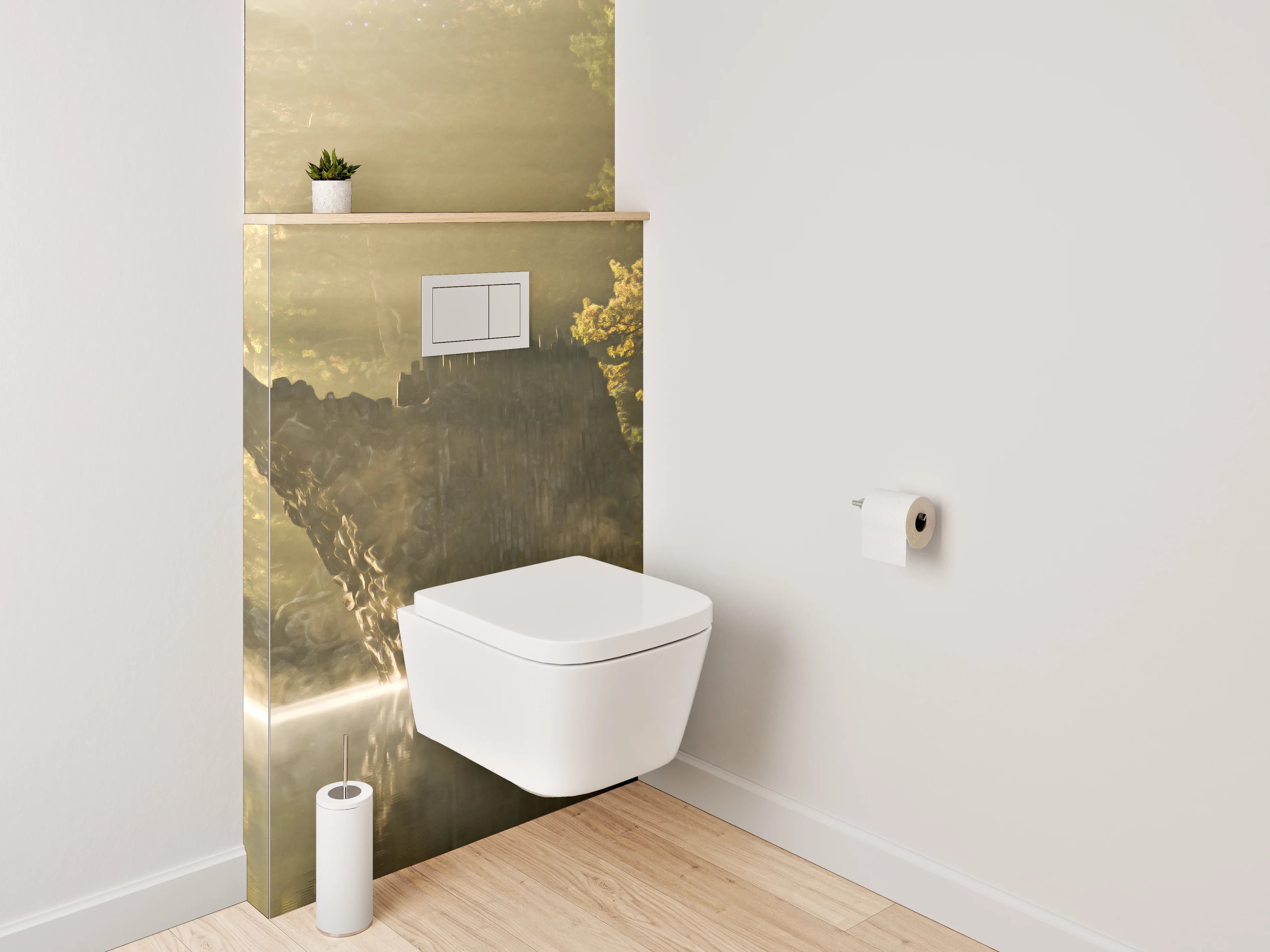 WC-Rückwand - Magischer Steinbogen am mystischen See