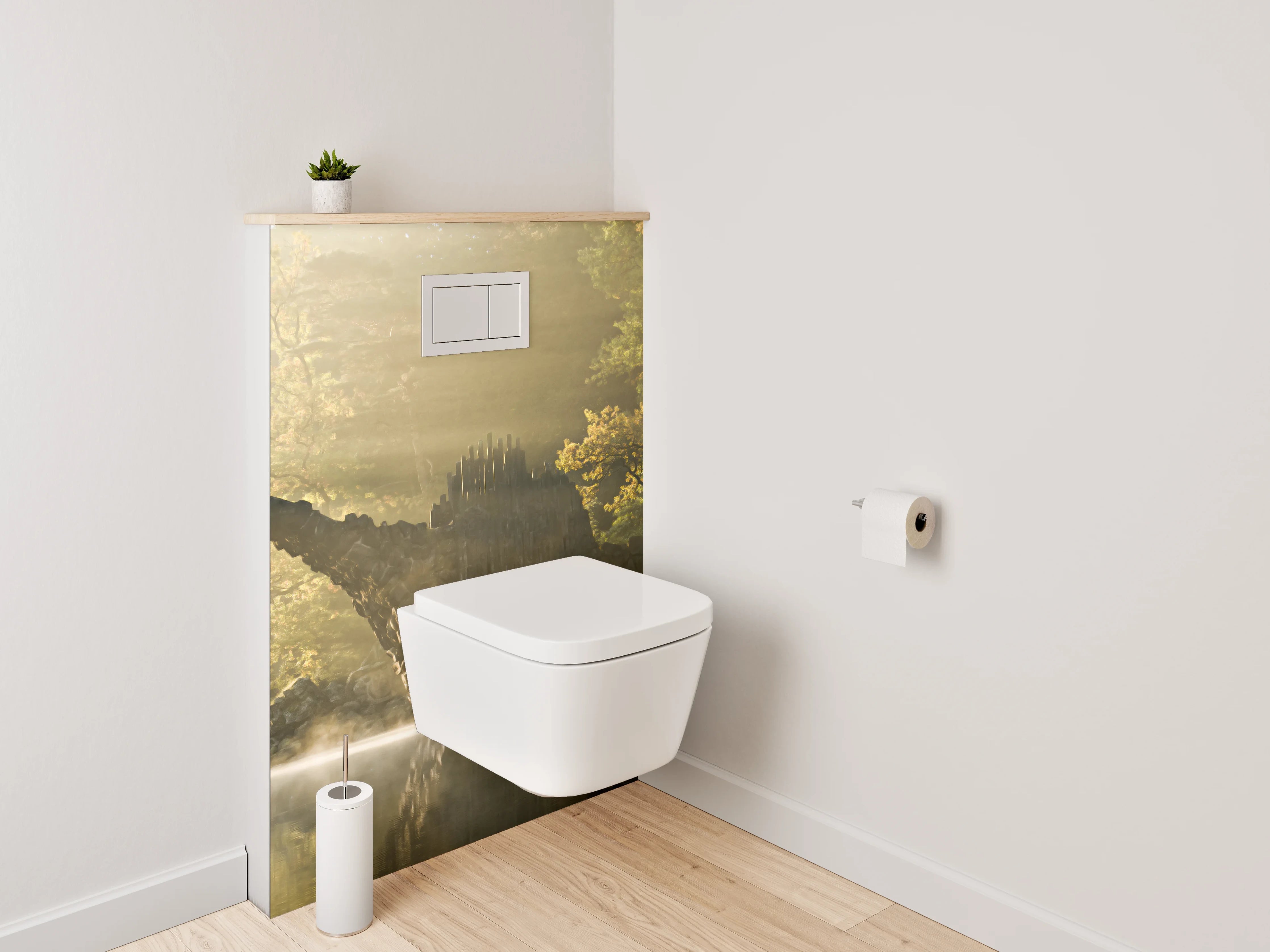 WC-Rückwand - Magischer Steinbogen am mystischen See