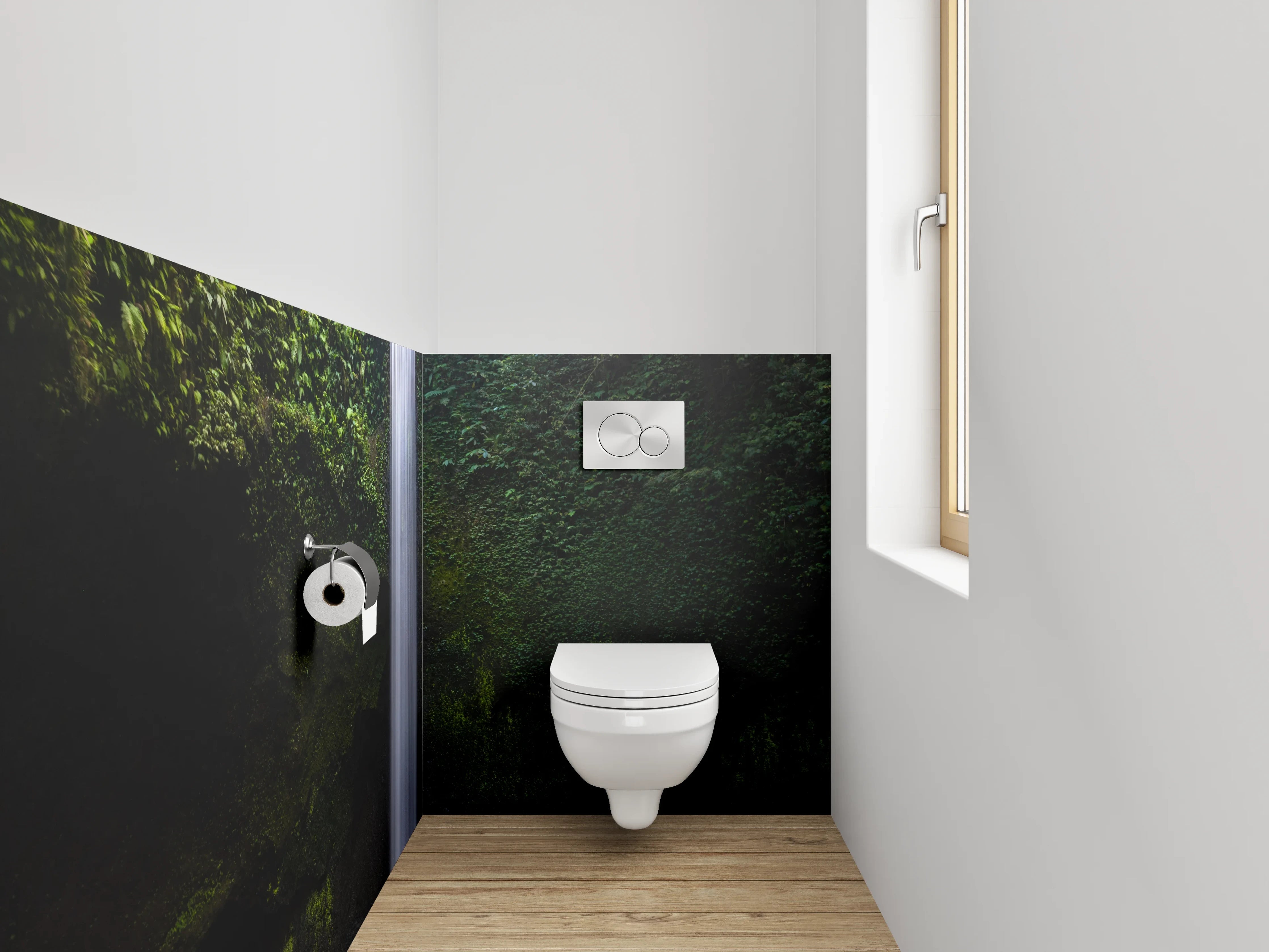 WC-Rückwand - Magischer Wasserfall im Dschungel