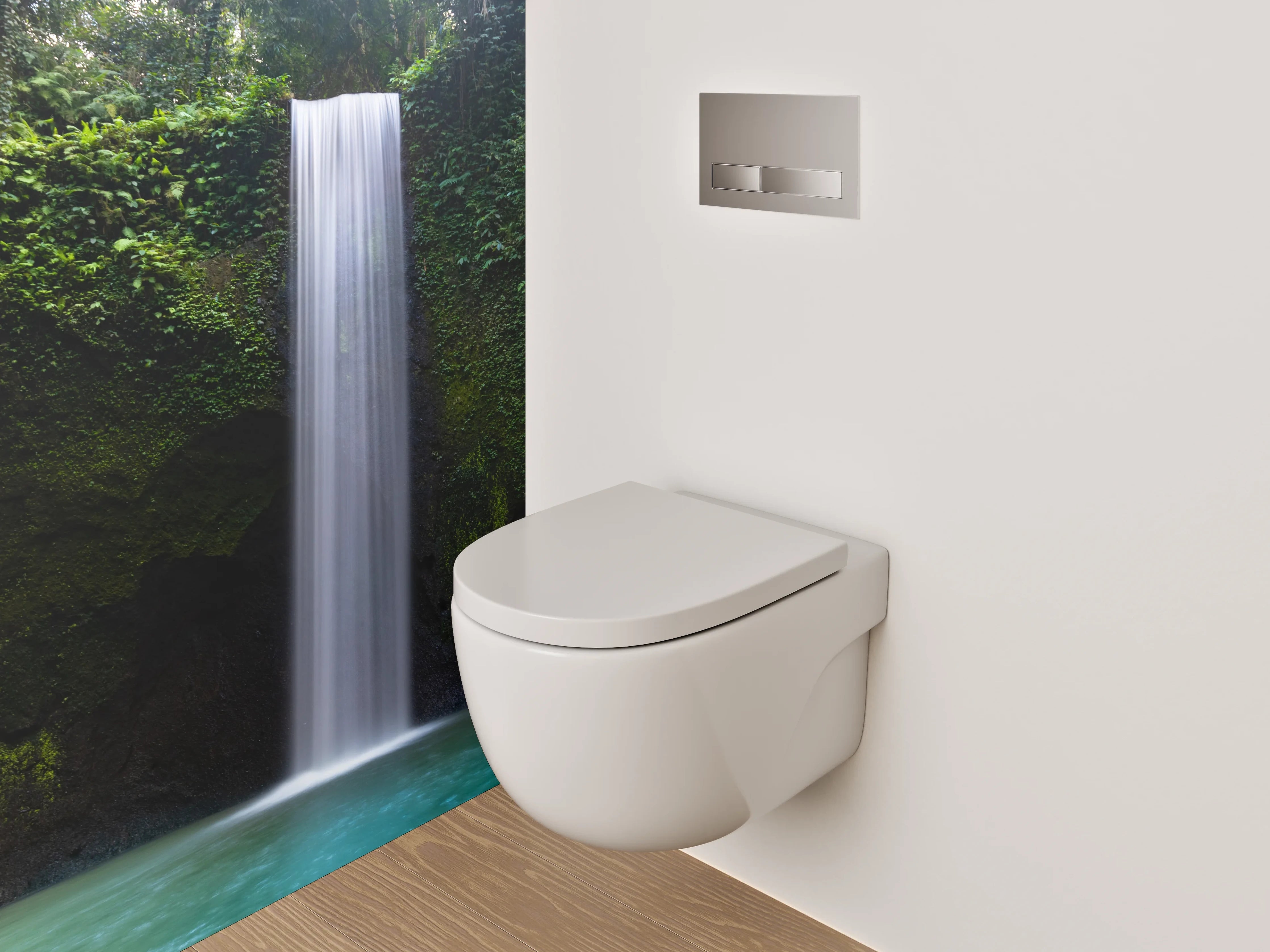 WC-Rückwand - Magischer Wasserfall im Dschungel