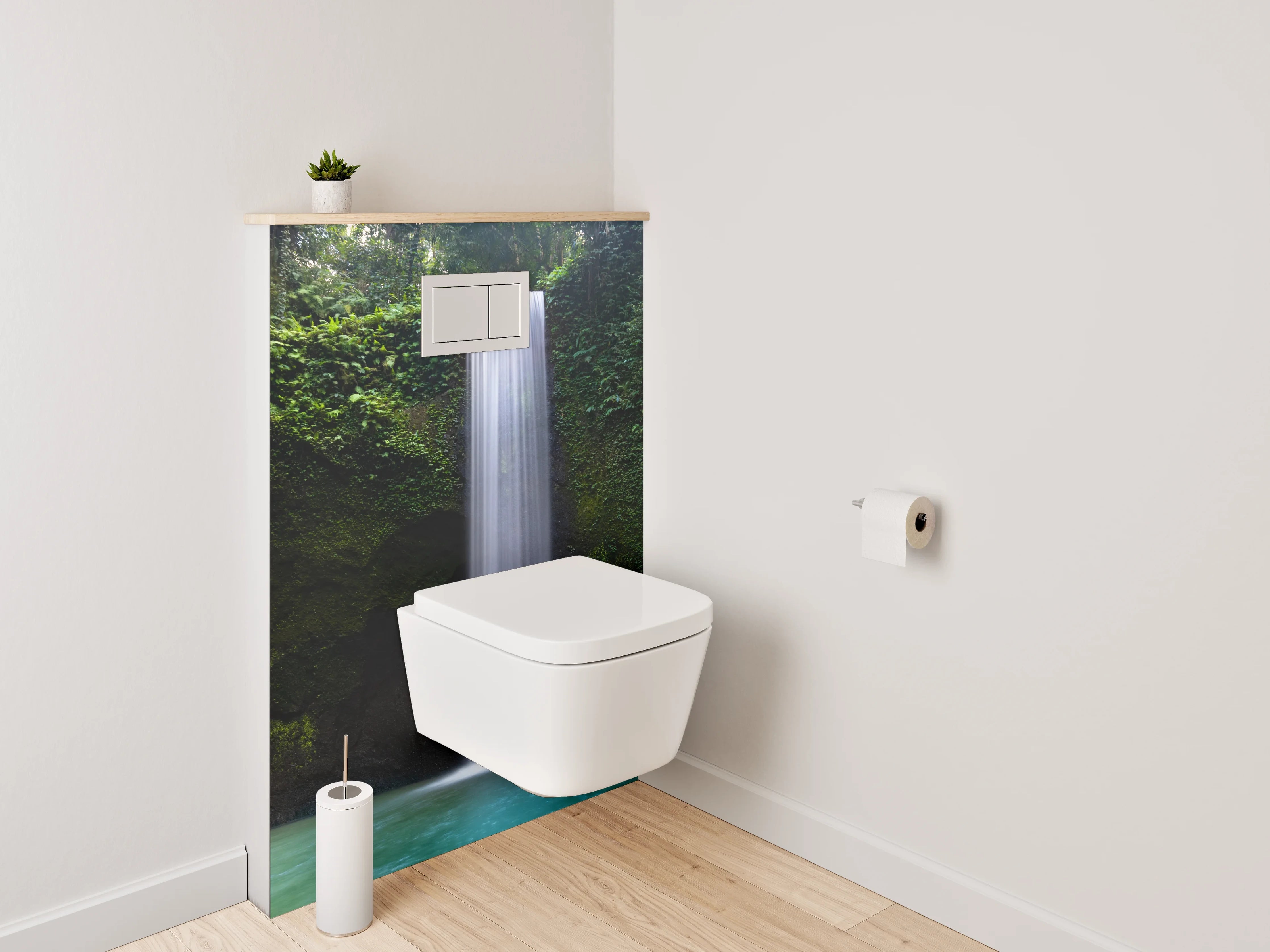 WC-Rückwand - Magischer Wasserfall im Dschungel