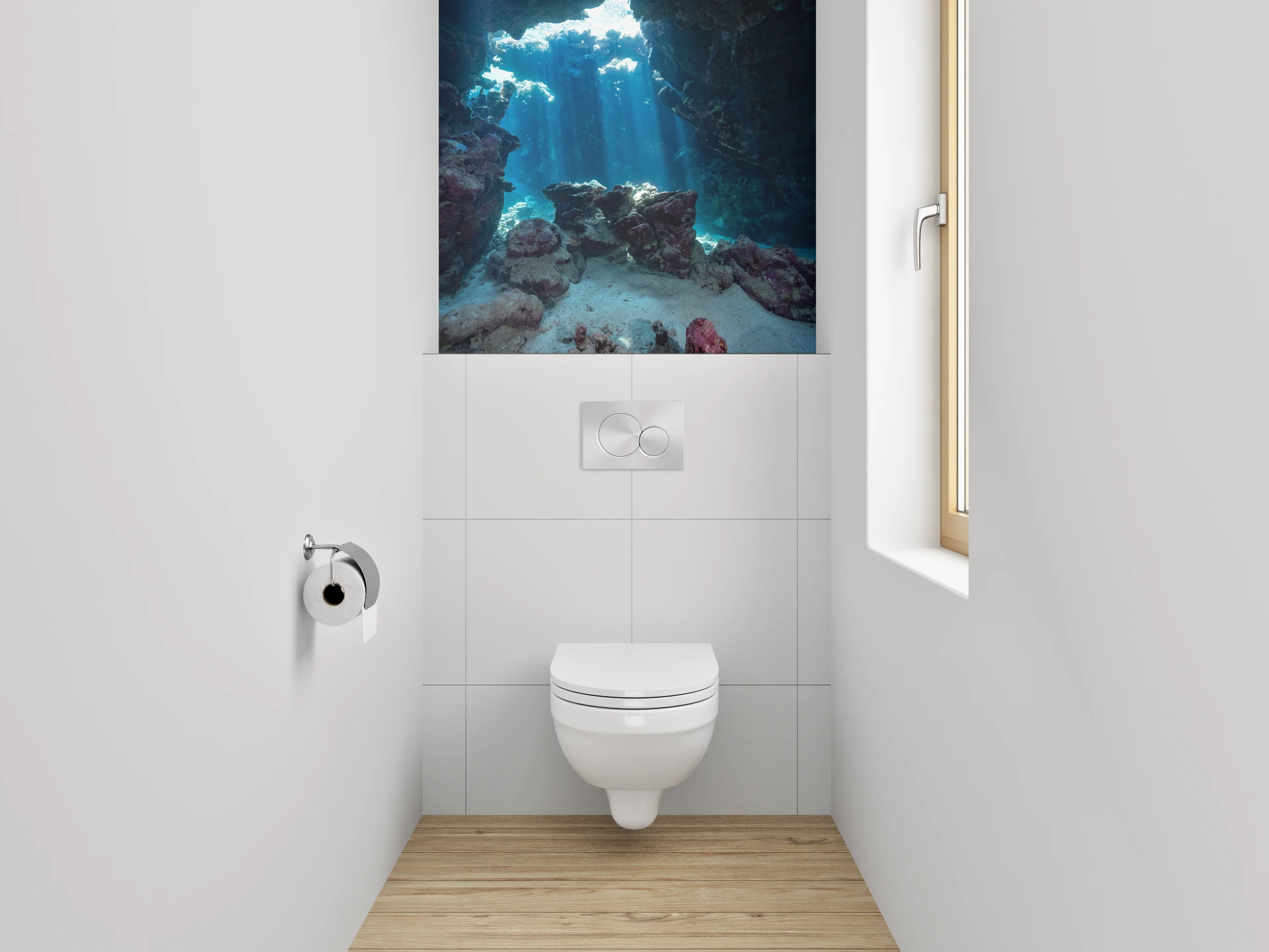 WC-Rückwand - Magisches Korallenriff Unterwasser