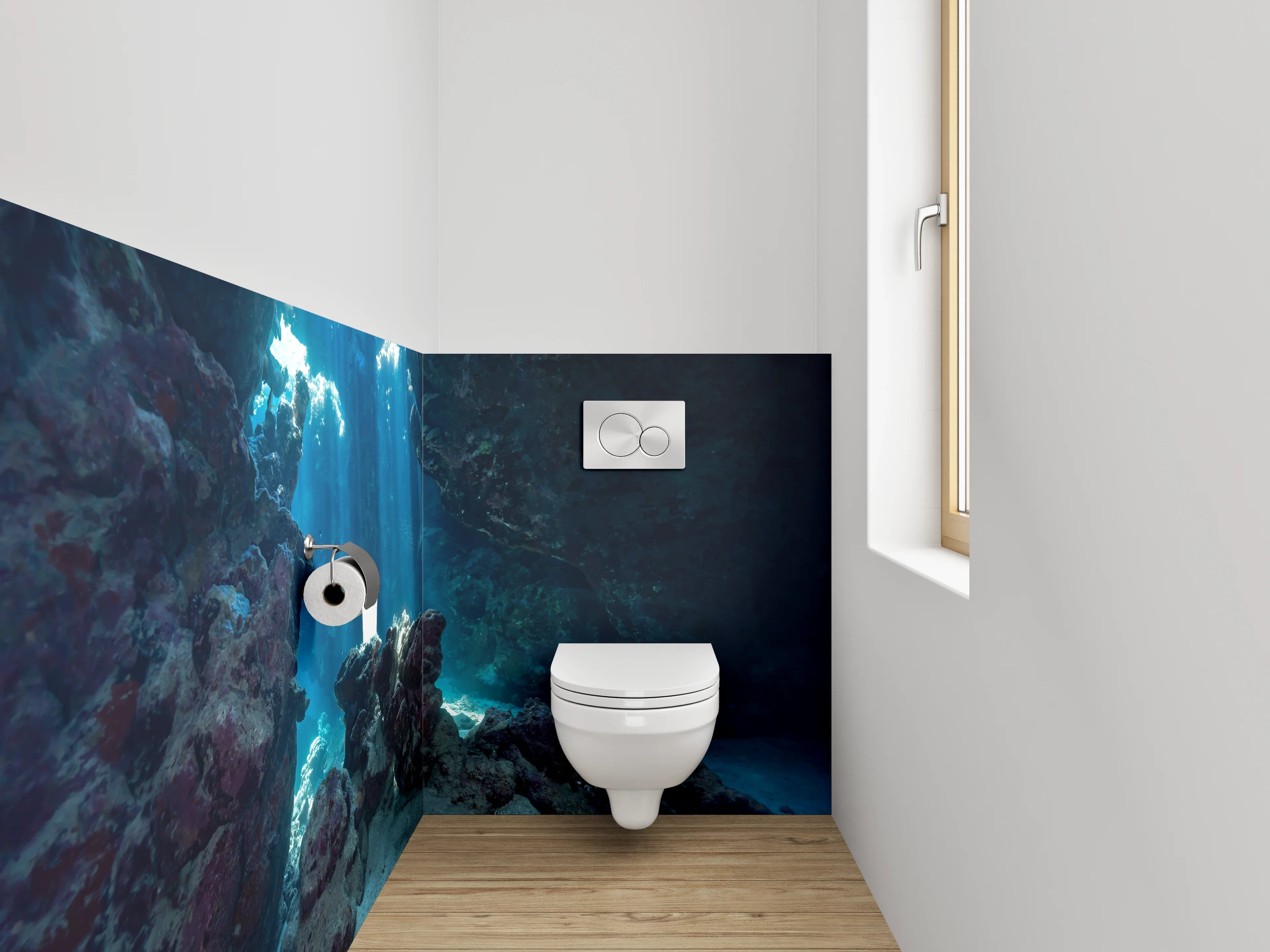 WC-Rückwand - Magisches Korallenriff Unterwasser
