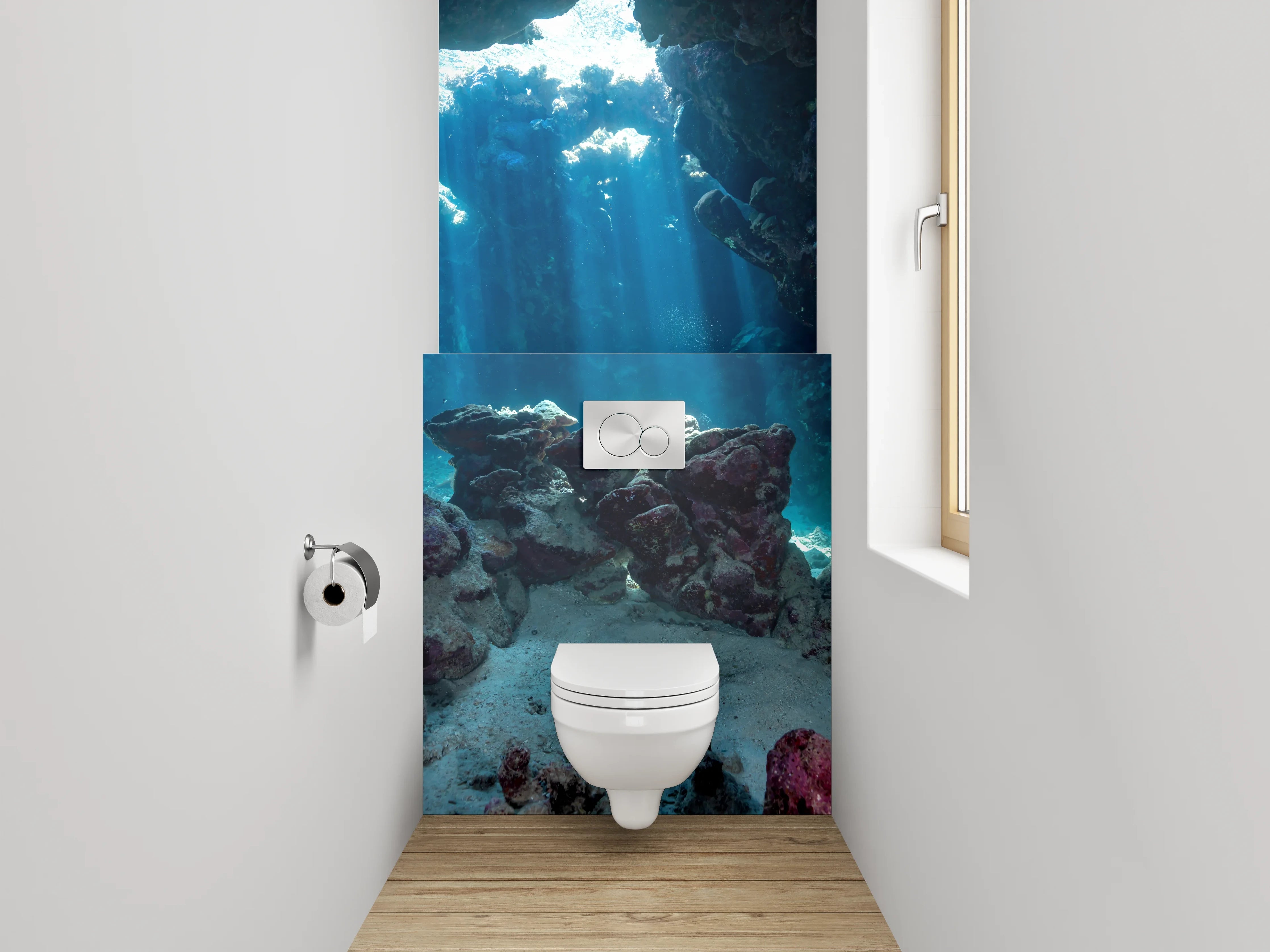 WC-Rückwand - Magisches Korallenriff Unterwasser