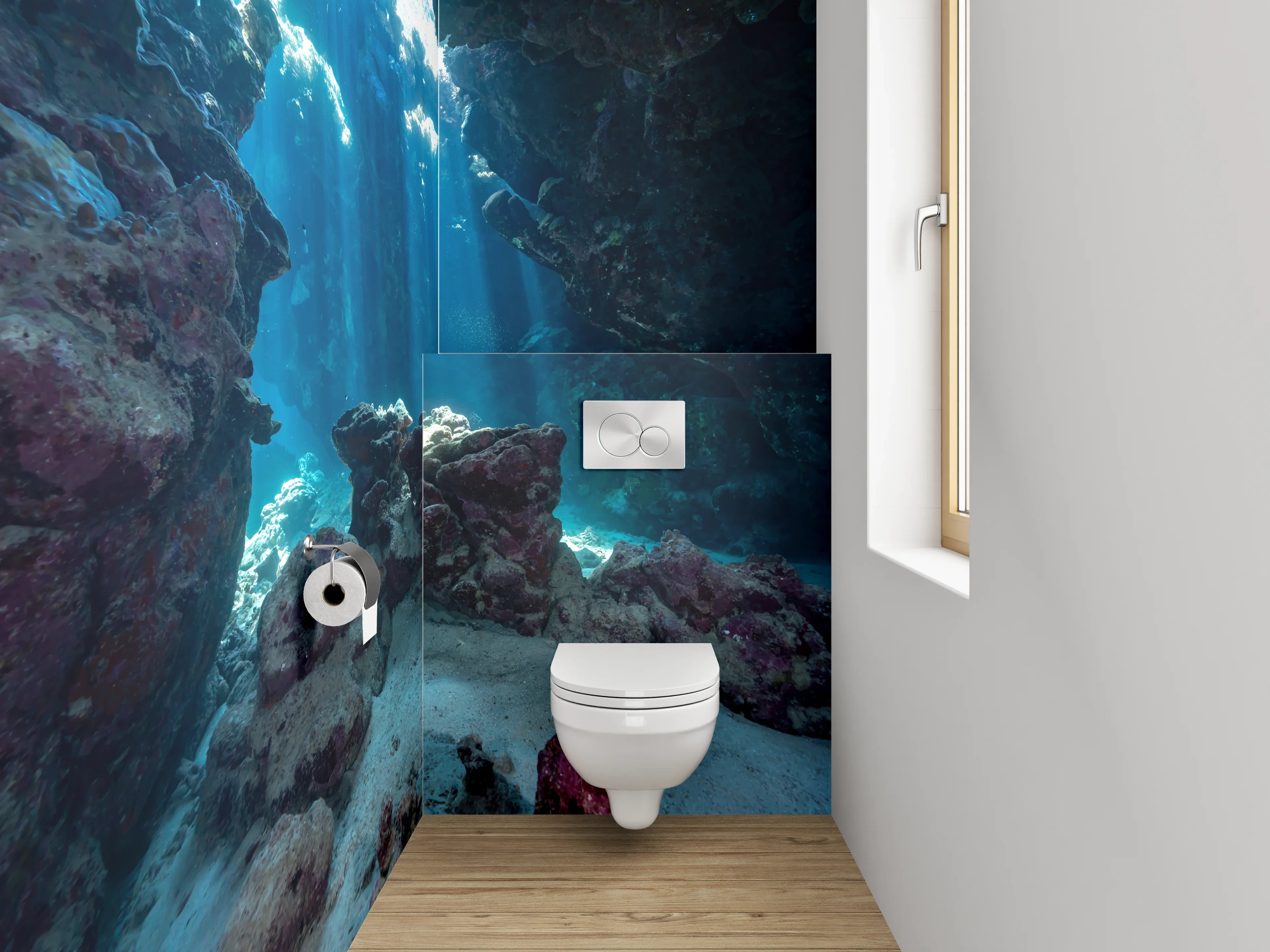 WC-Rückwand - Magisches Korallenriff Unterwasser