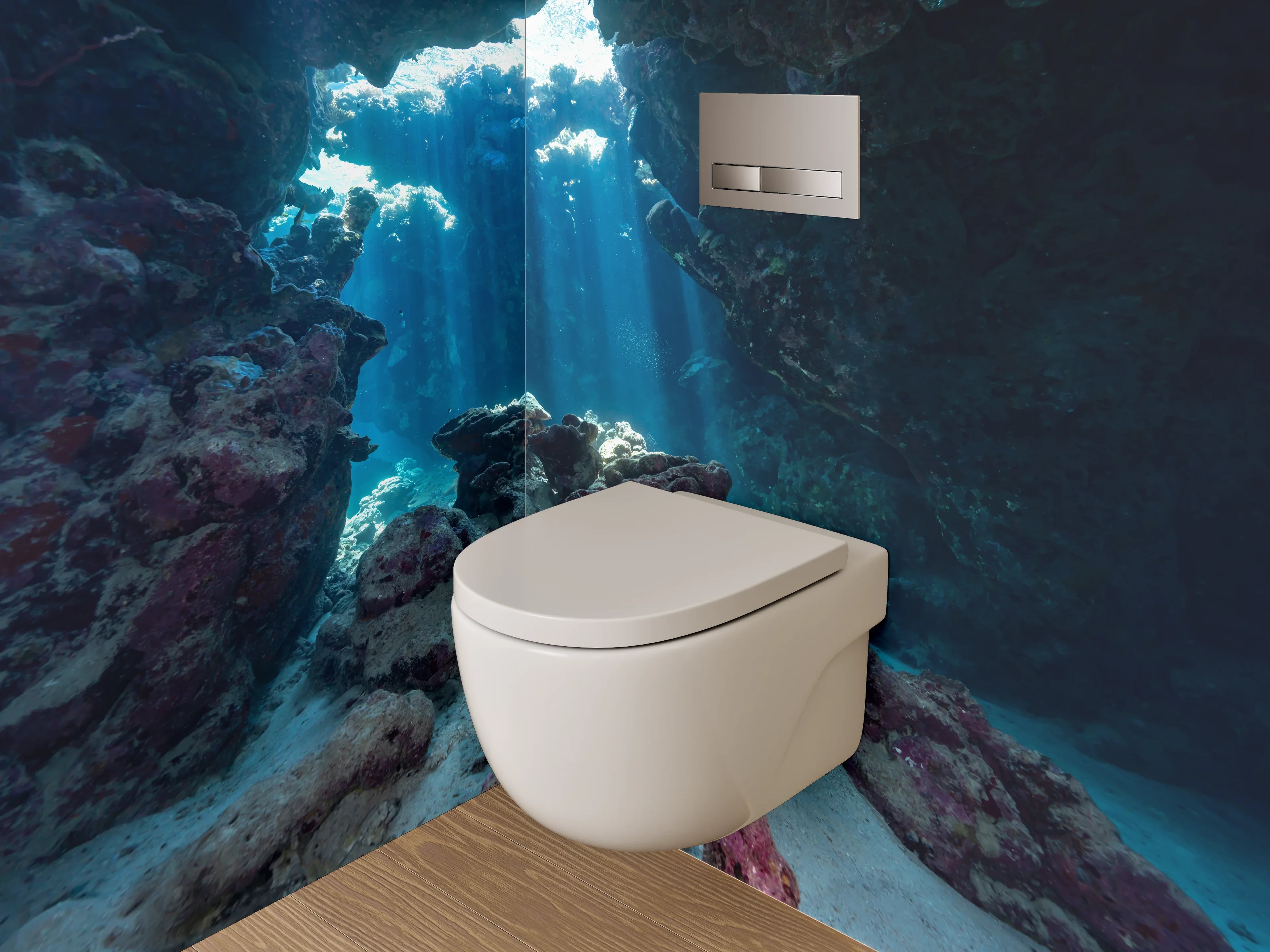 WC-Rückwand - Magisches Korallenriff Unterwasser