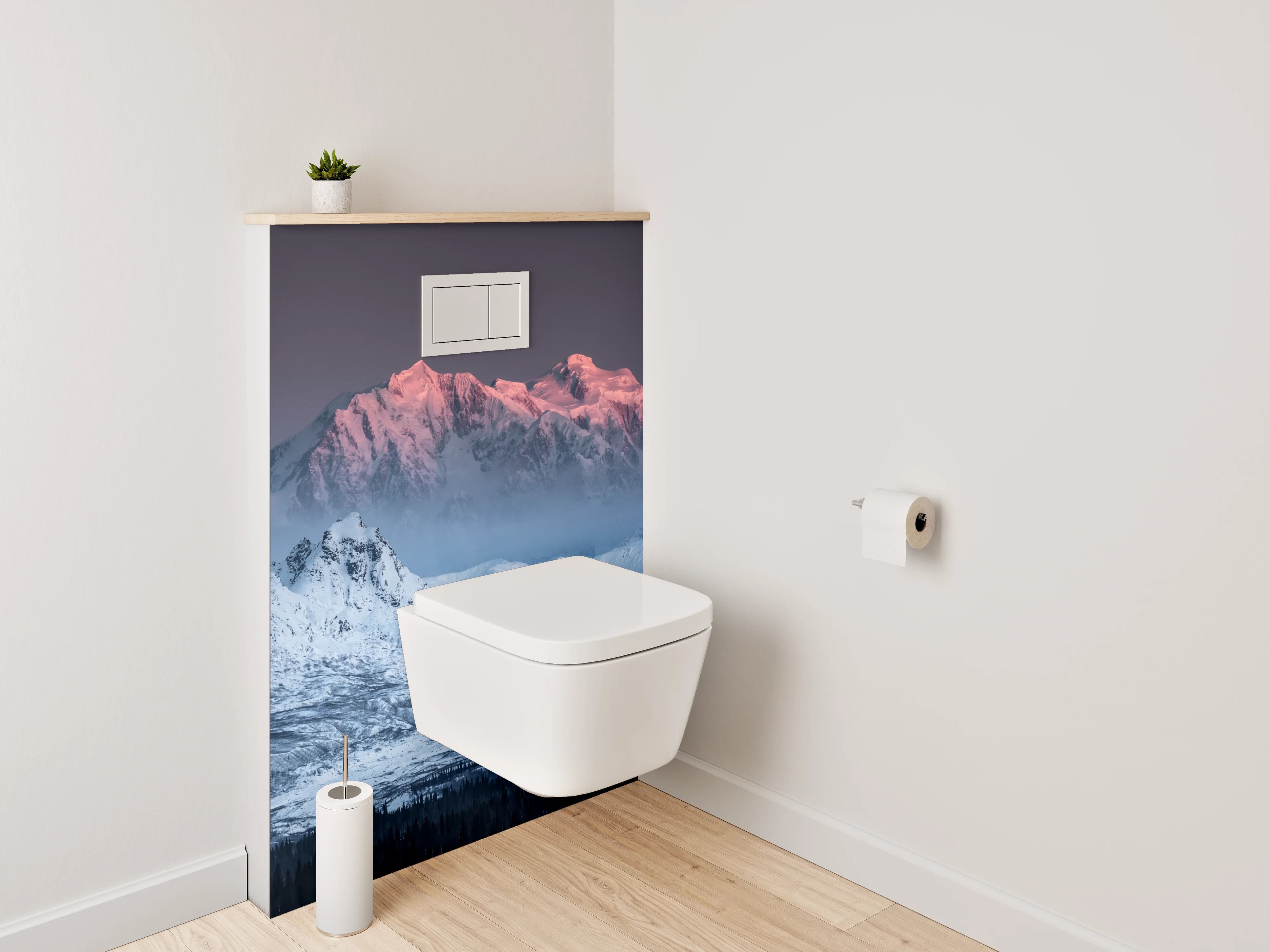 WC-Rückwand - Majestätische Berge im Morgenlicht