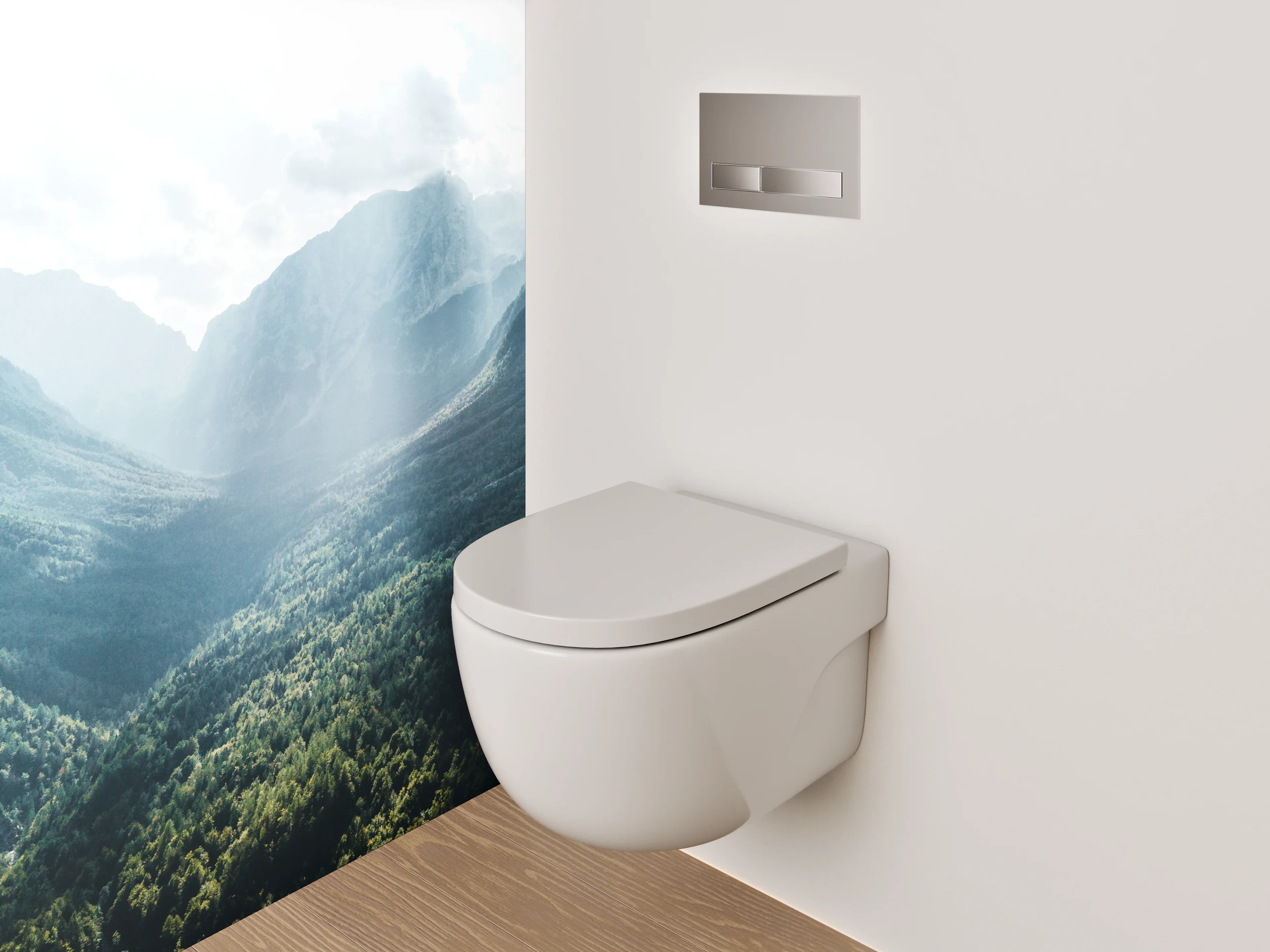 WC-Rückwand - Majestätische Berglandschaft Morgensonne Panorama