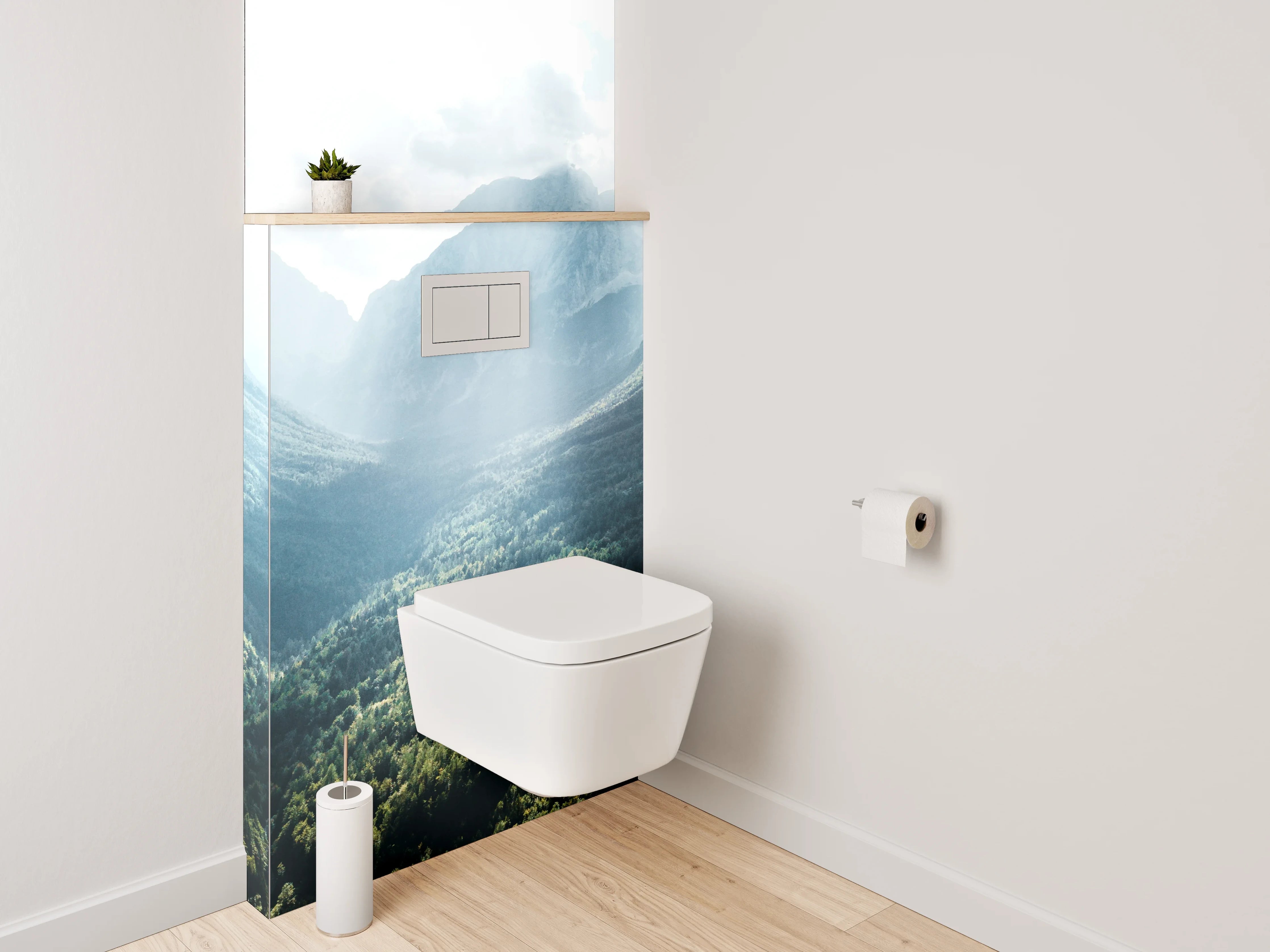 WC-Rückwand - Majestätische Berglandschaft Morgensonne Panorama