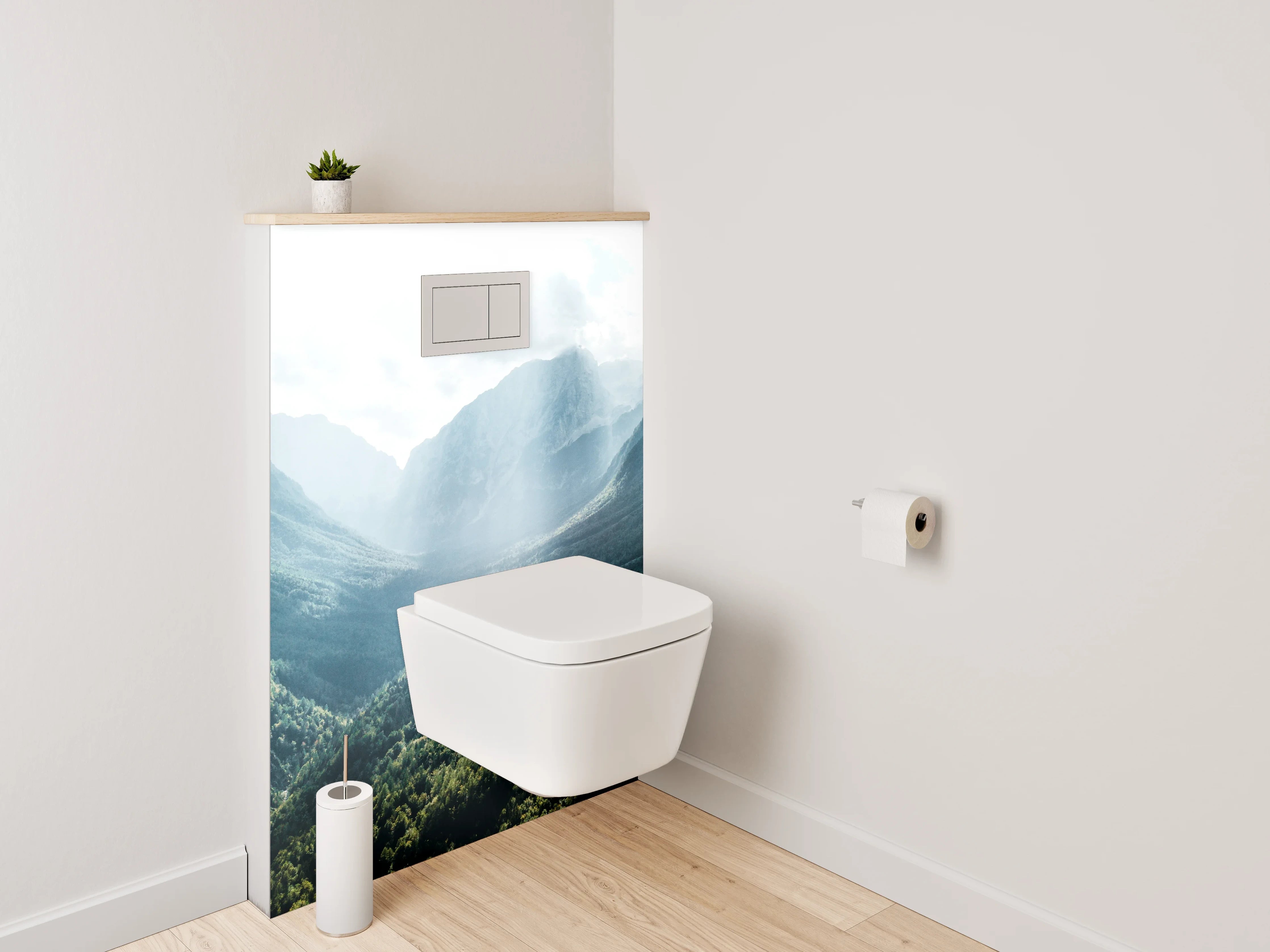 WC-Rückwand - Majestätische Berglandschaft Morgensonne Panorama